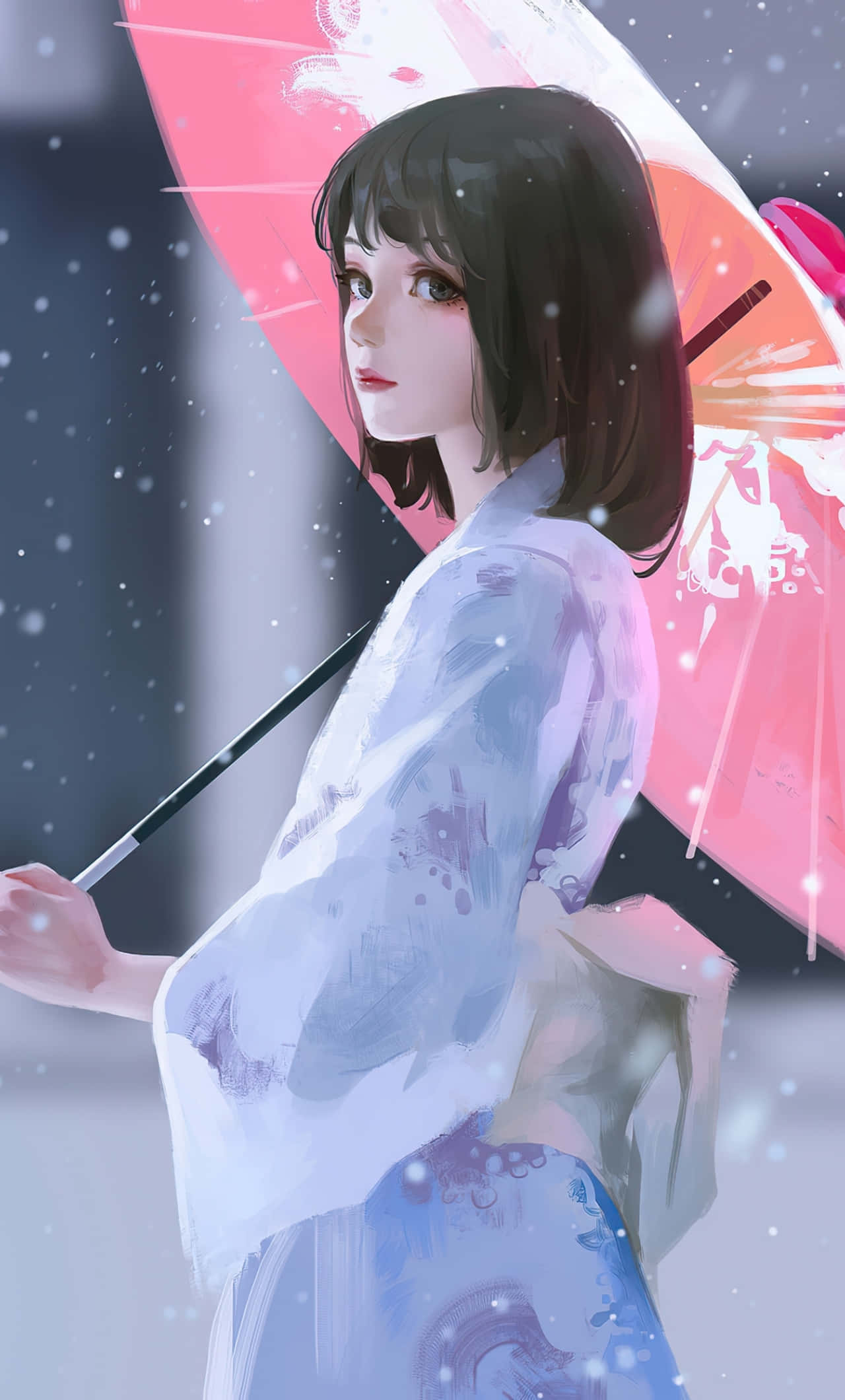 Hình Ảnh Cô Gái Anime Thiếu Niên Trong Kimono Hình nền
