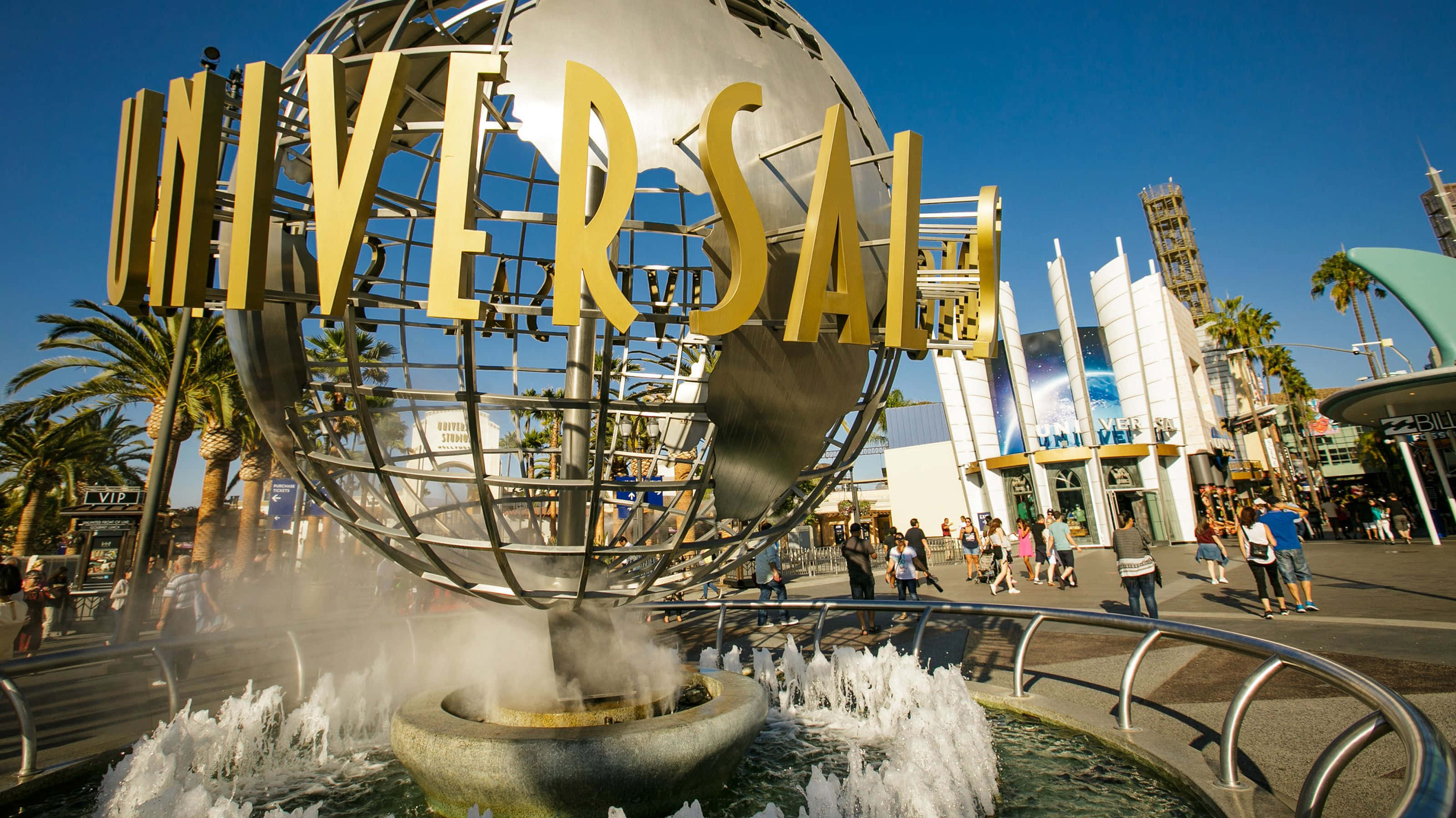 Hình ảnh đài phun nước thẩm mỹ vàng Universal Studios Hình nền