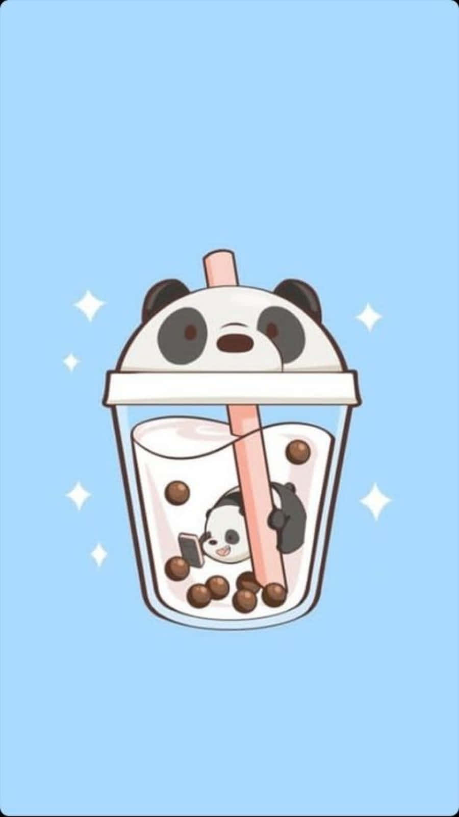 Hình ảnh gấu trúc trà sữa dễ thương cho ảnh đại diện Hình nền