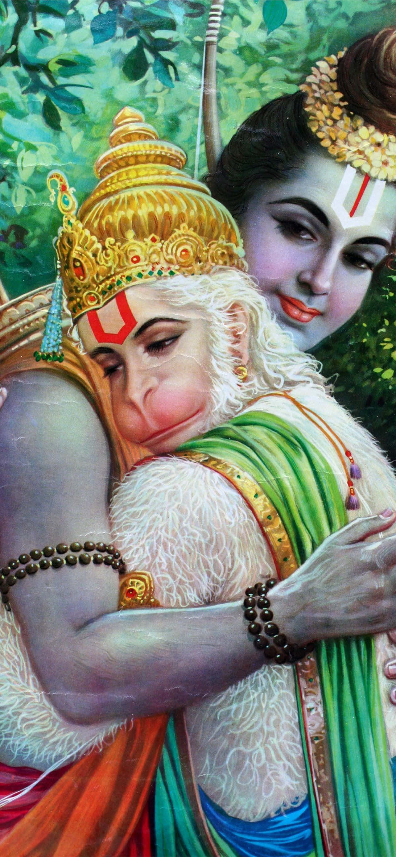 Hình ảnh Hanuman và Rama ôm nhau Hình nền