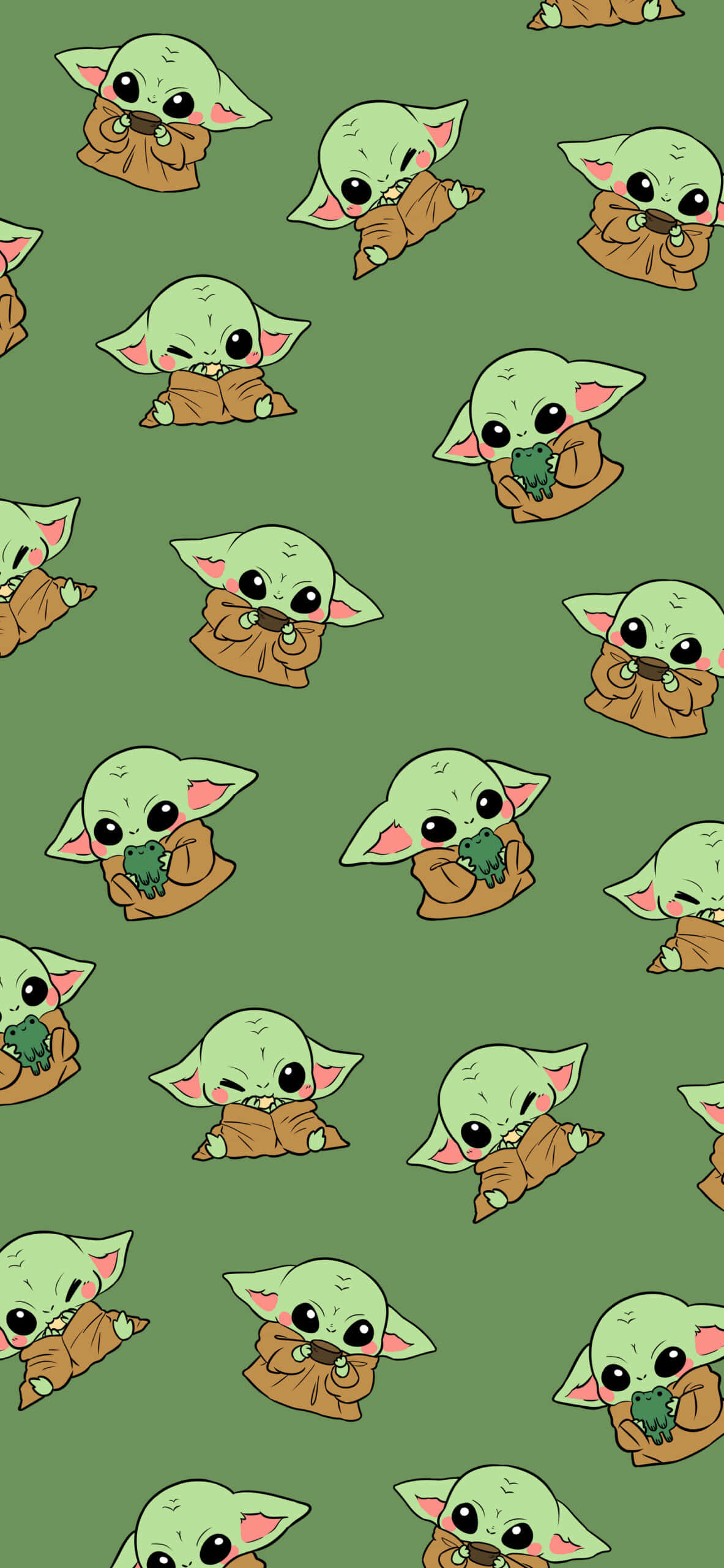 Hình ảnh họa tiết Baby Yoda dễ thương Hình nền