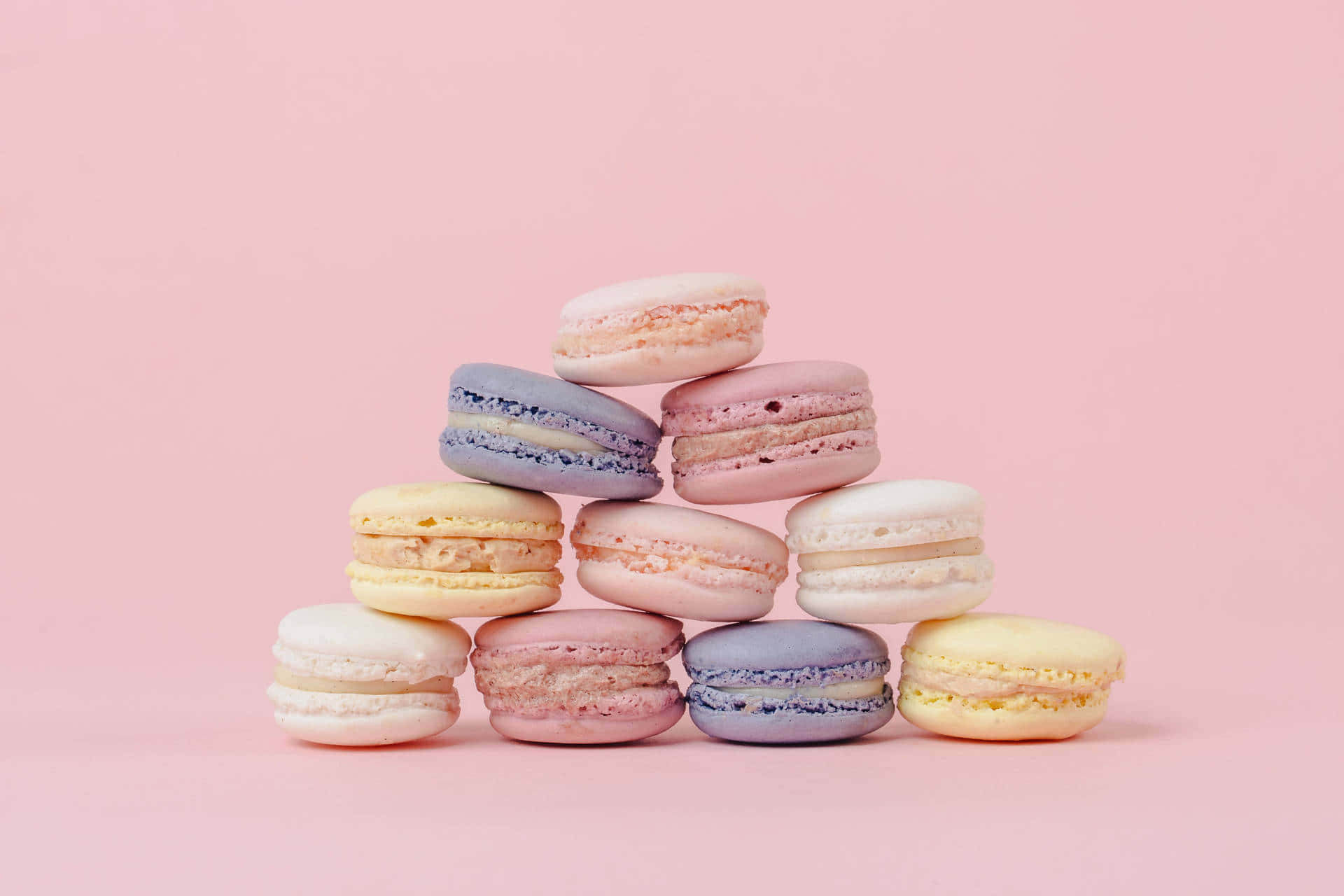 Hình ảnh Macaron xếp chồng phong cách thẩm mỹ màu hồng Hình nền