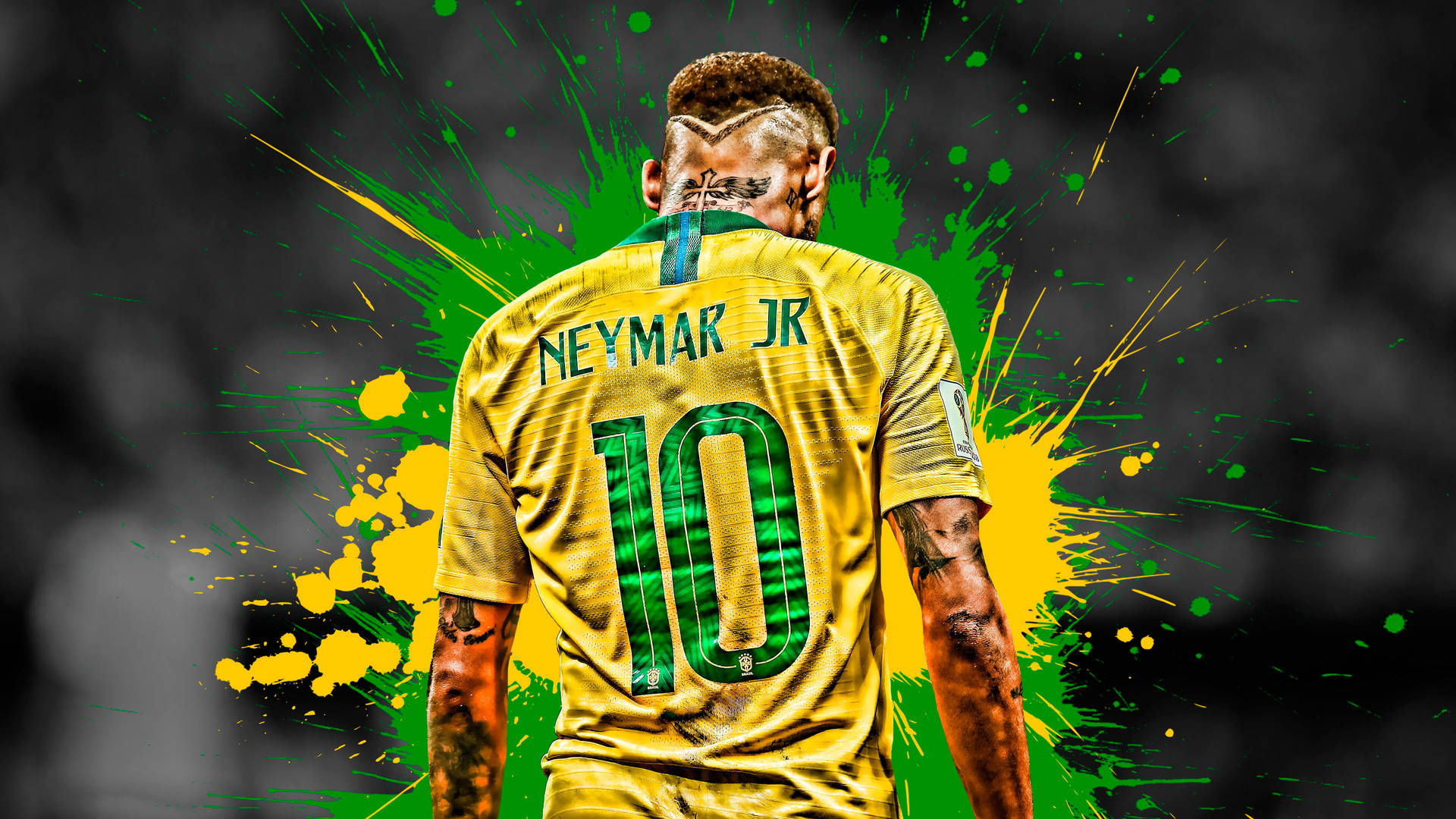 Neymar 4K nền sơn bắn tung tóe