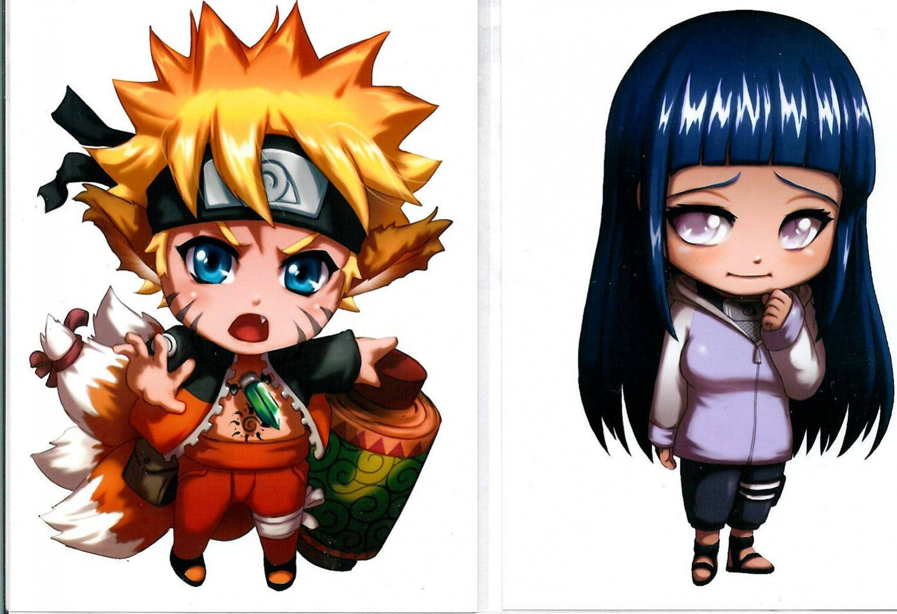 Hình ảnh nghệ thuật kỹ thuật số dễ thương của Naruto và Hinata Hình nền