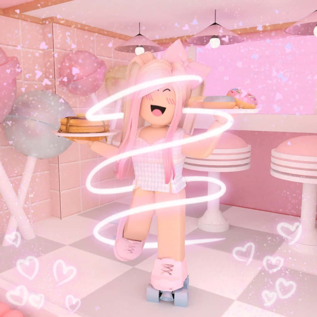 Hình ảnh Roblox cô gái hồng thẩm mỹ Hình nền