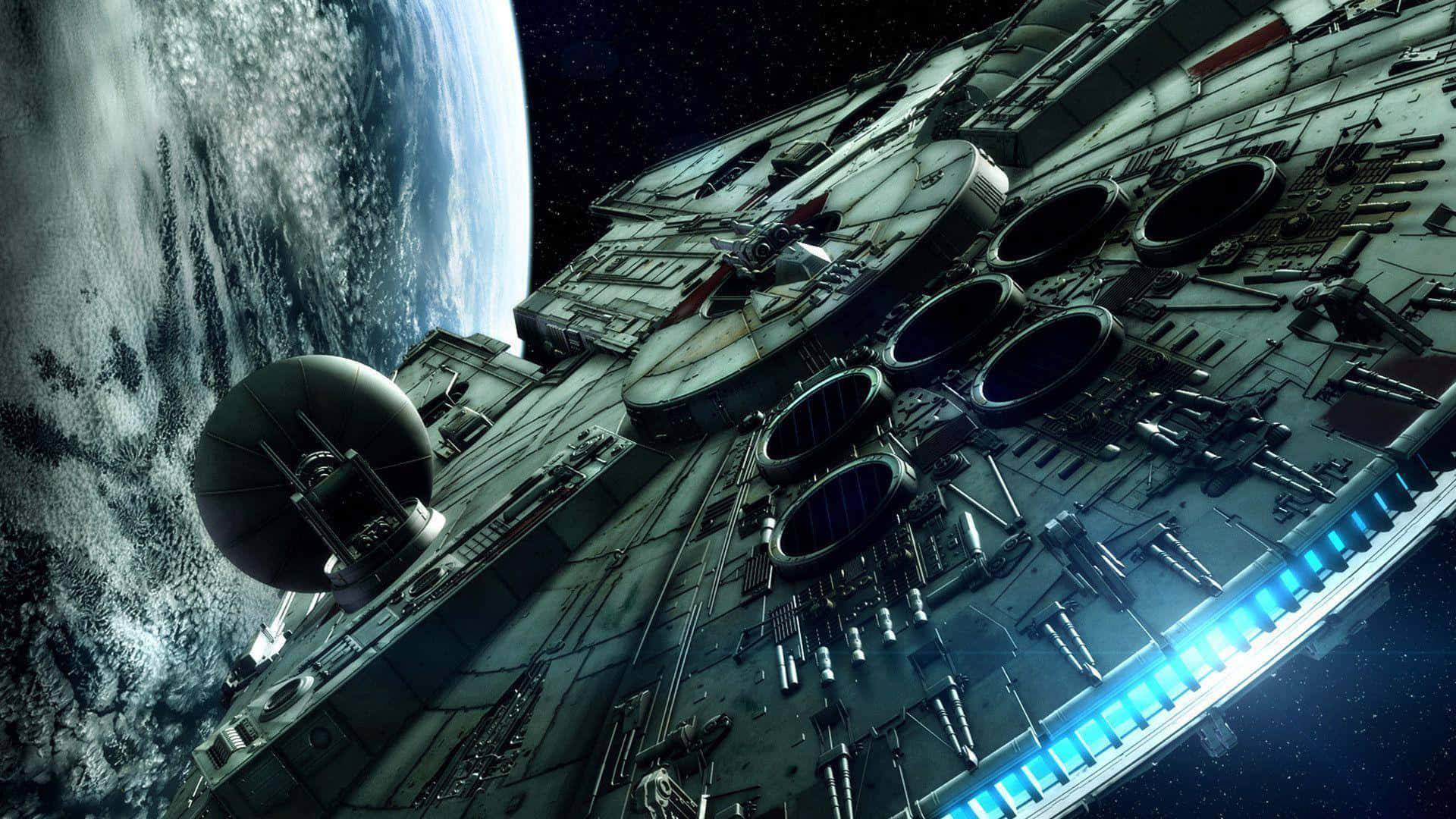 Hình ảnh tàu Millennium Falcon trong Star Wars trên hành tinh Hình nền