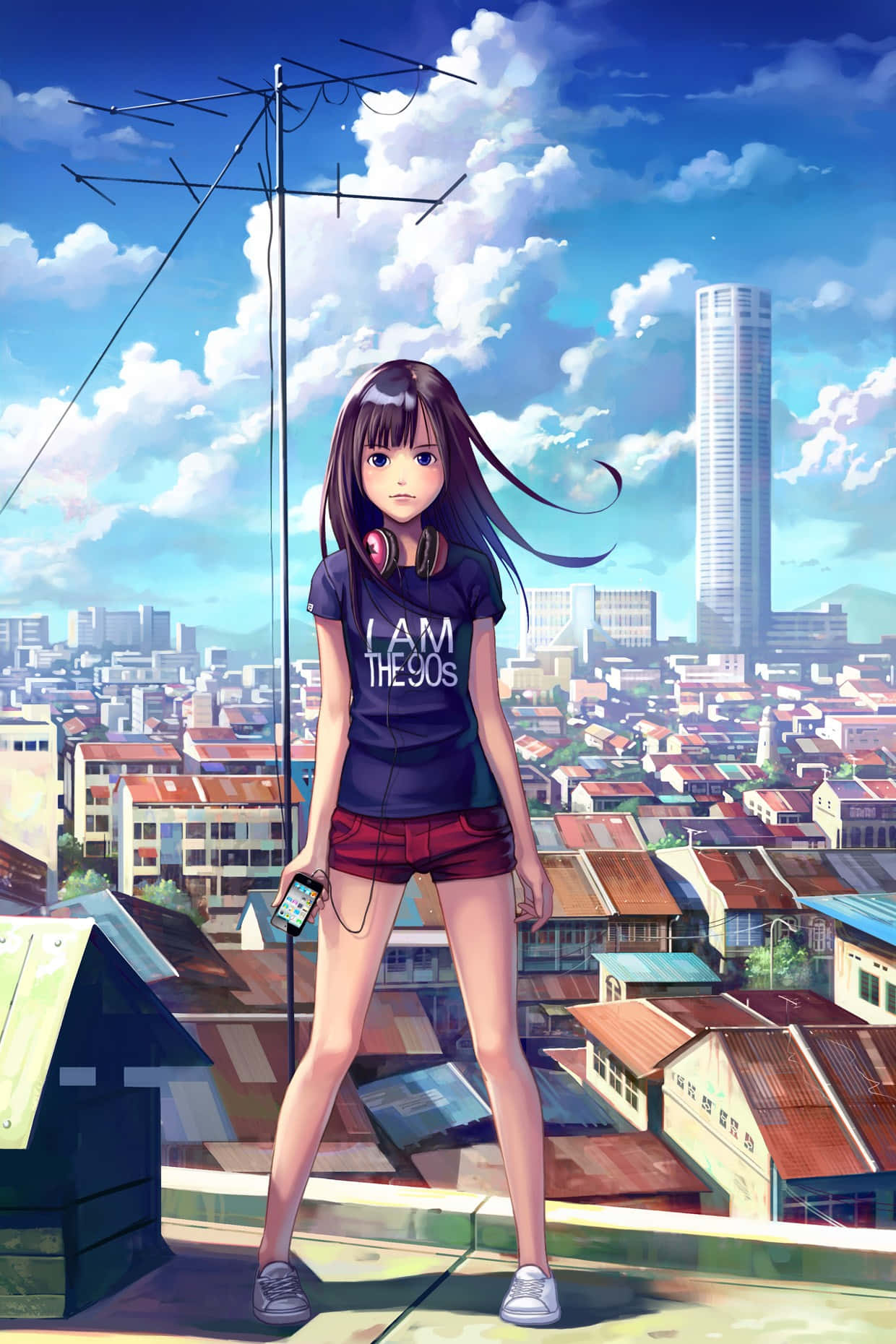 Hình ảnh Thành phố Anime Nhộn nhịp Hình nền
