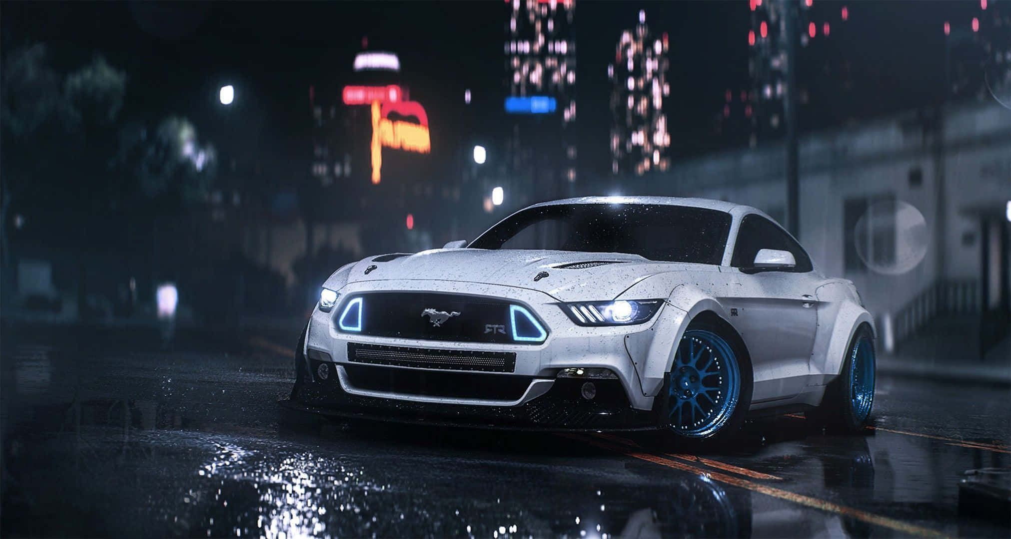 Hình Ảnh Xe Mustang Trắng Ngầu Hình nền