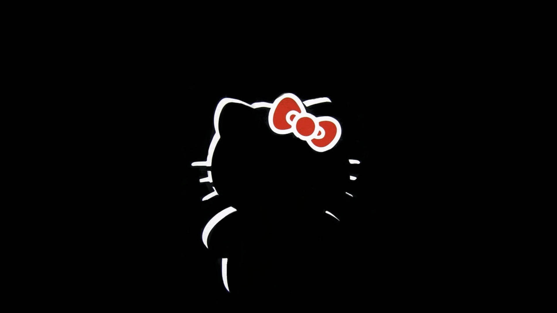 Hình bóng Hello Kitty đen tối giản Hình nền