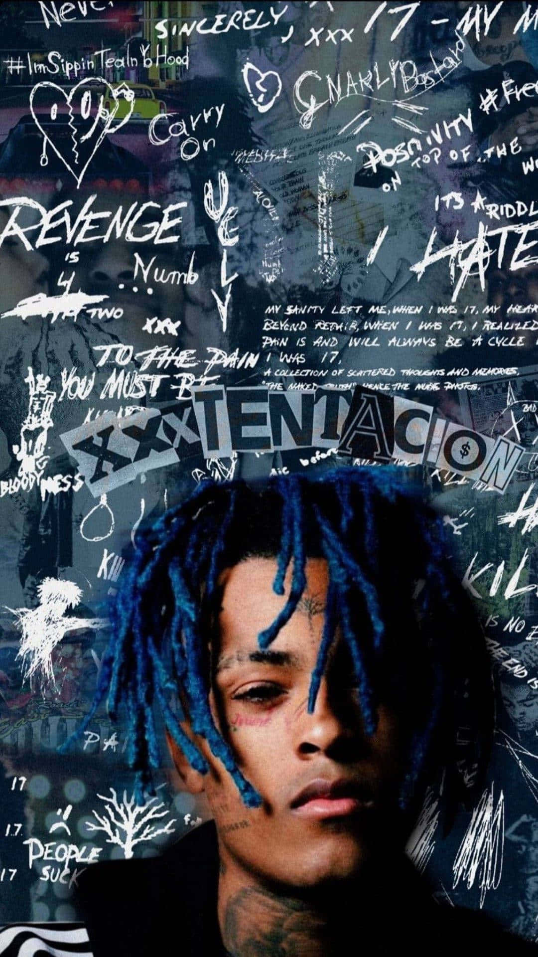 Hình đại diện Xxxtentacion với hình vẽ nguệch ngoạc Hình nền
