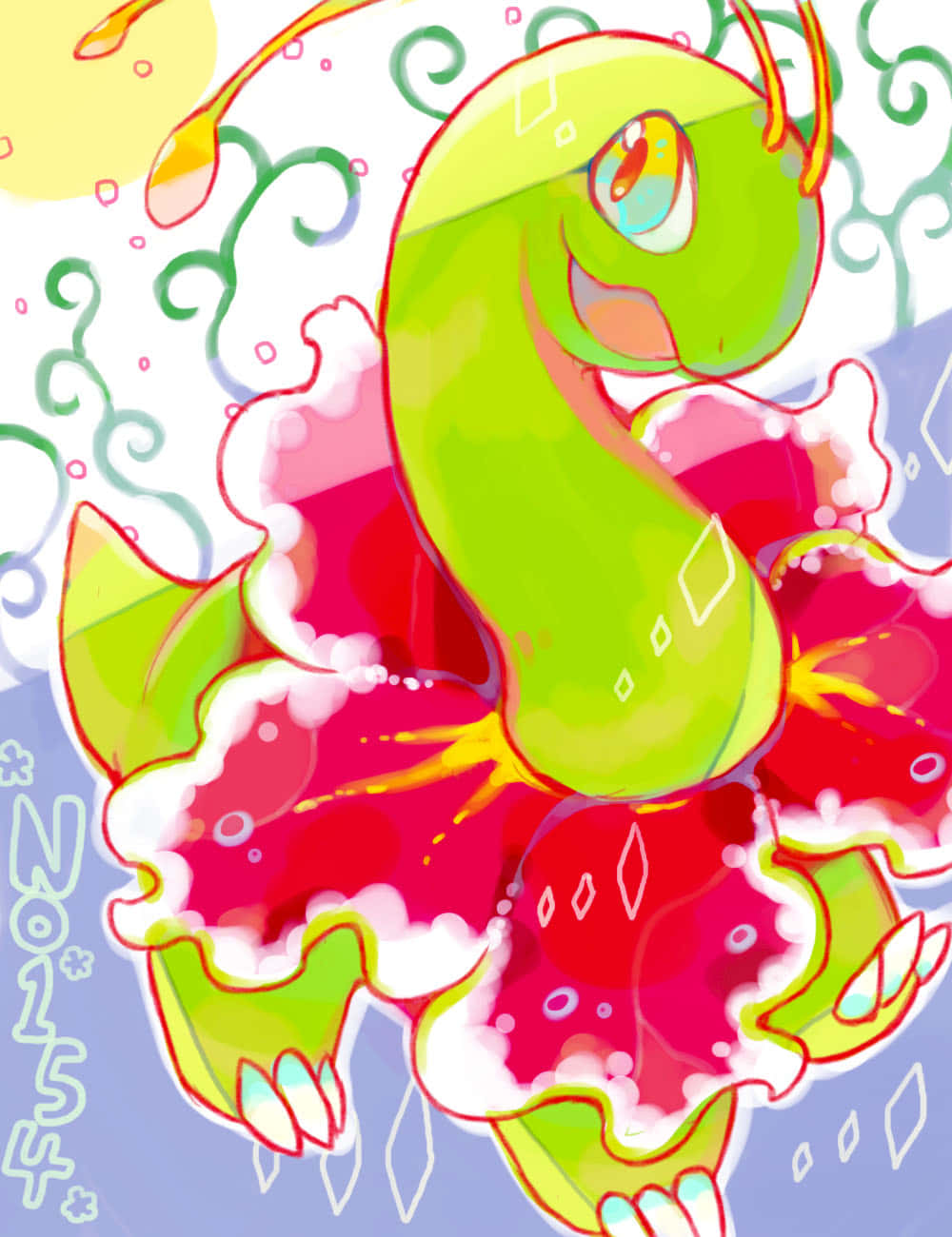 Hình minh họa 2D ấn tượng của Meganium Hình nền