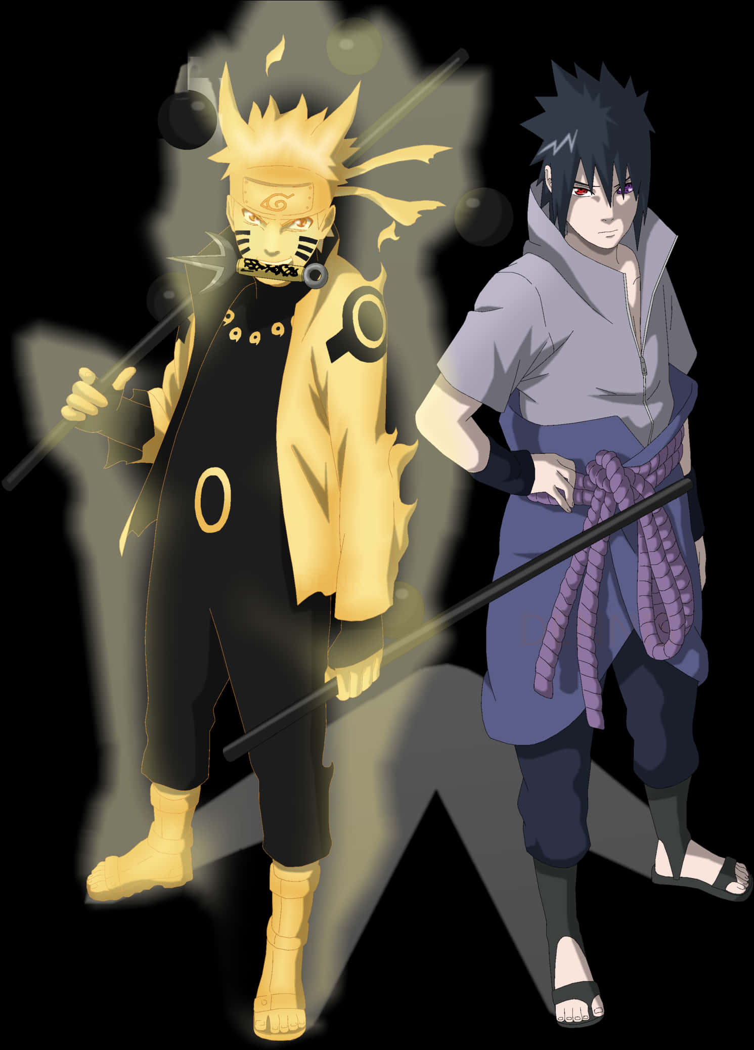 Hình minh họa anime Naruto và Sasuke Hình nền