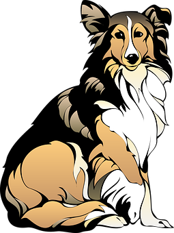 Hình minh họa chó Collie hoạt hình Hình nền