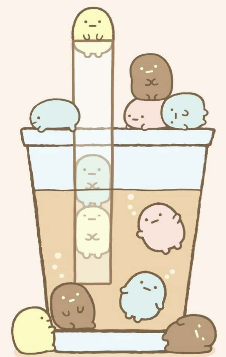 Hình minh họa Kawaii đáng yêu tràn đầy sức sống và những nhân vật dễ thương Hình nền