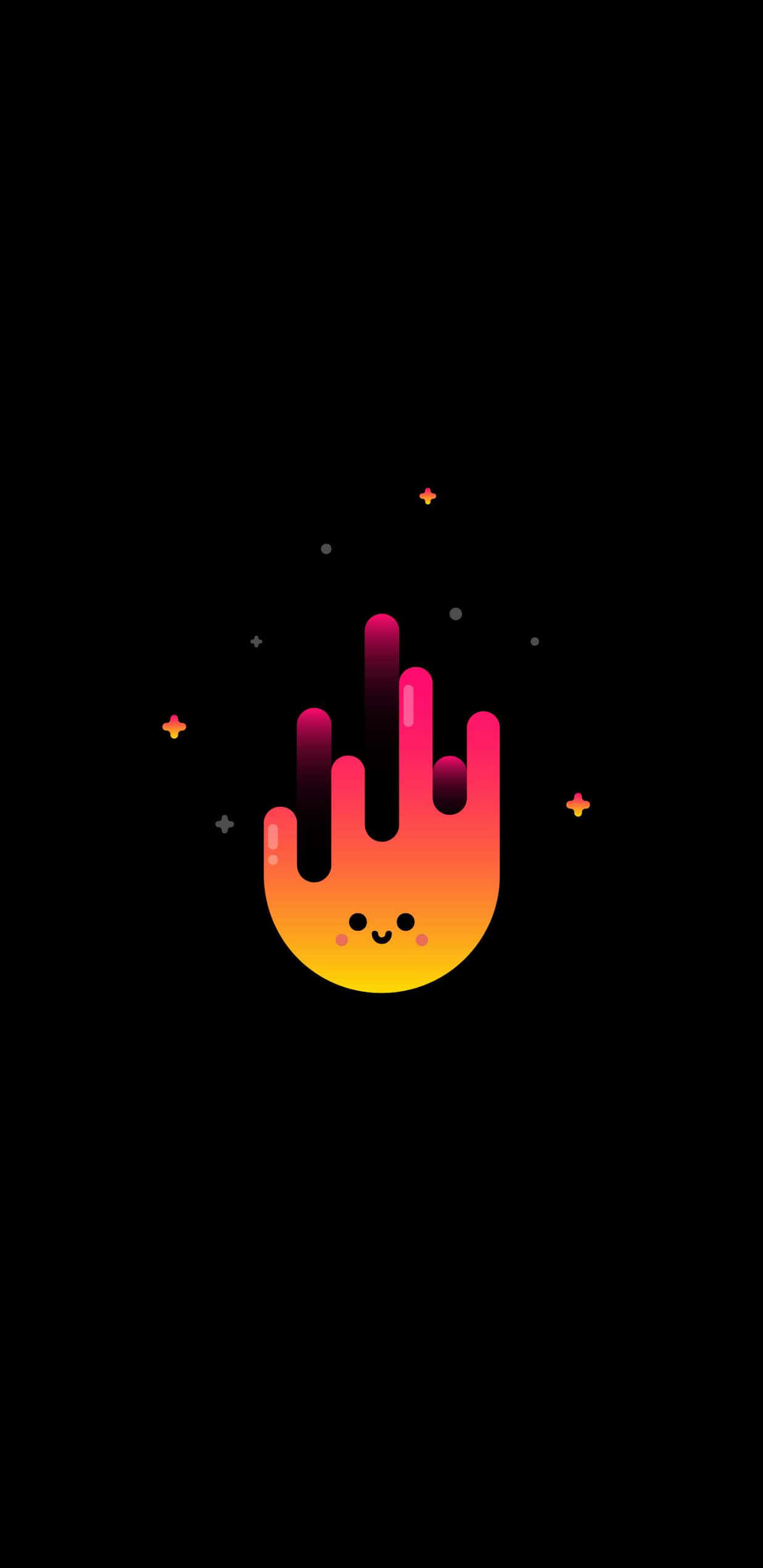 Hình nền AMOLED Mặt lửa dễ thương Hình nền