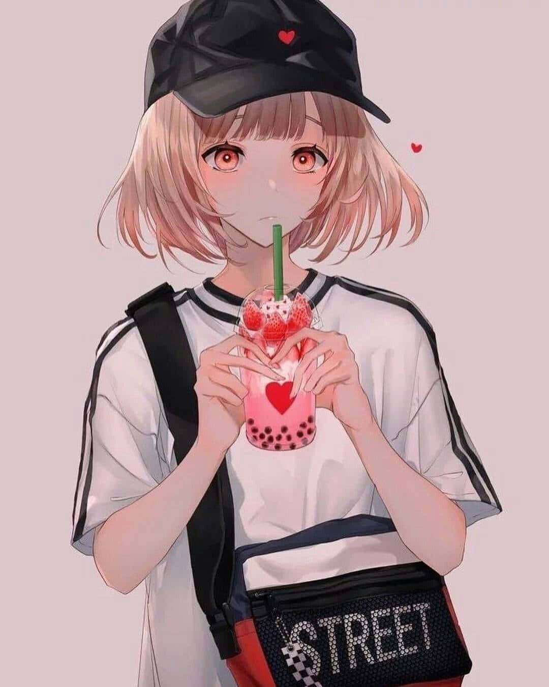 Hình nền Anime Aesthetic màu hồng Hình nền