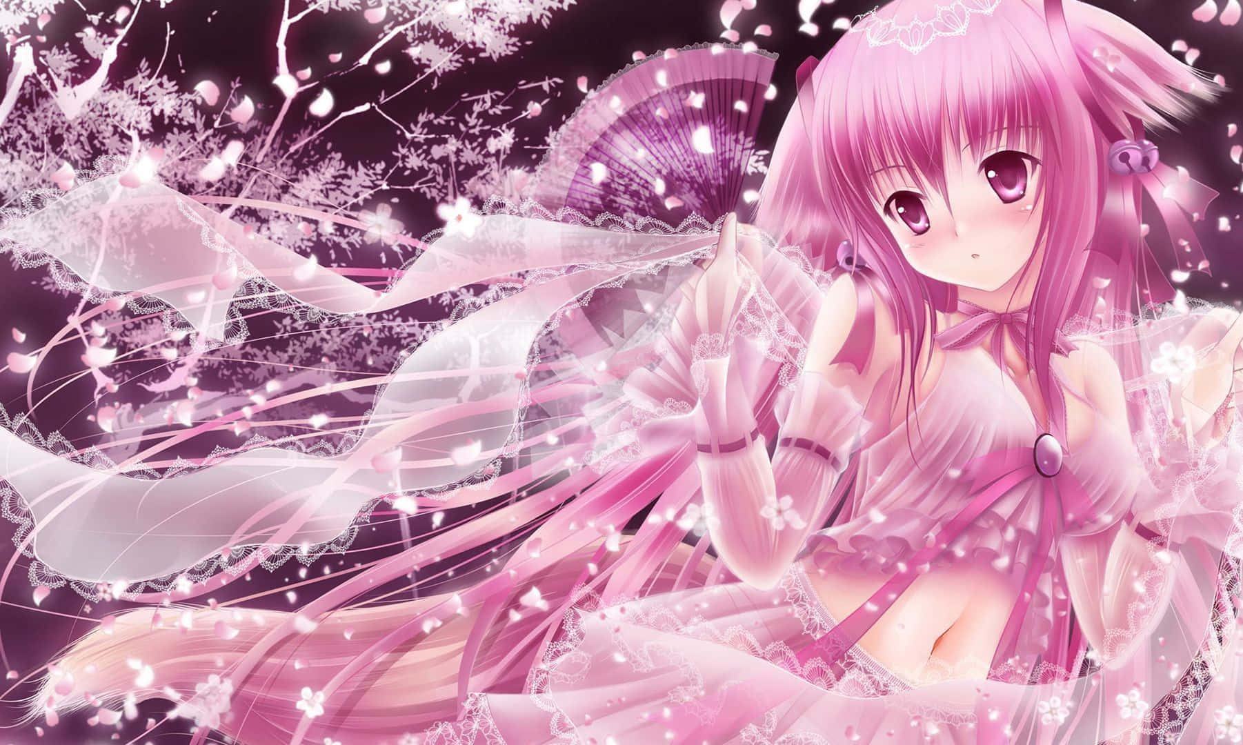 Hình nền Anime Aesthetic màu hồng Hình nền