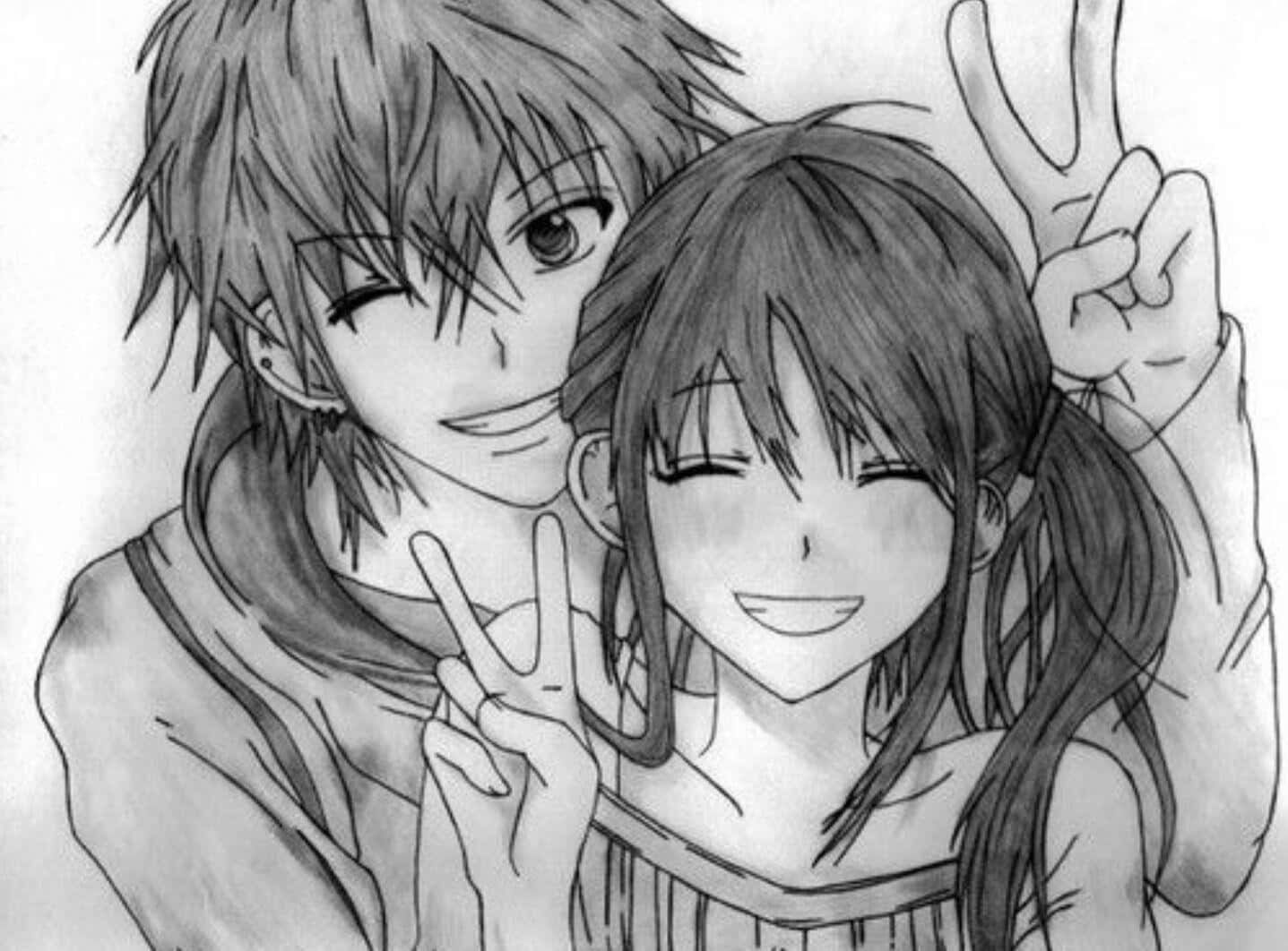 Hình nền Anime Đen Trắng Mê Hoặc với Biểu tượng Âm Dương Hình nền