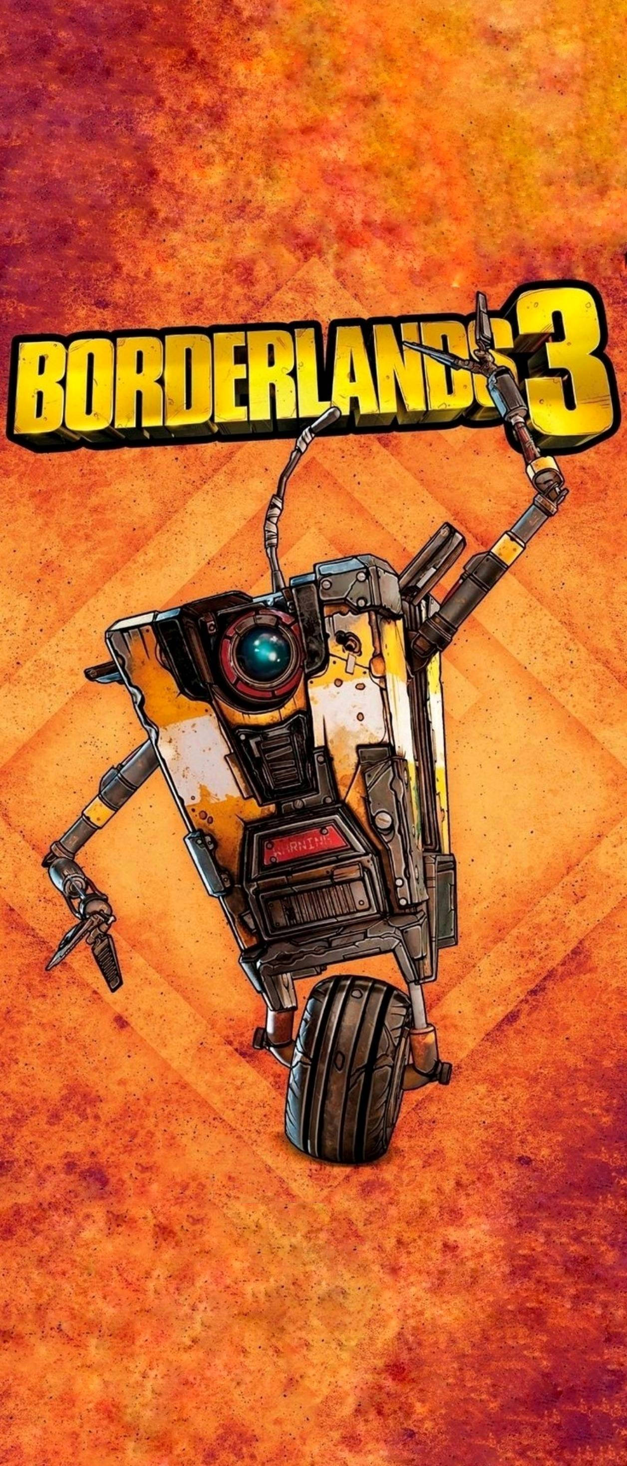 Hình nền Borderlands iPhone Claptrap Tông Cam Hình nền