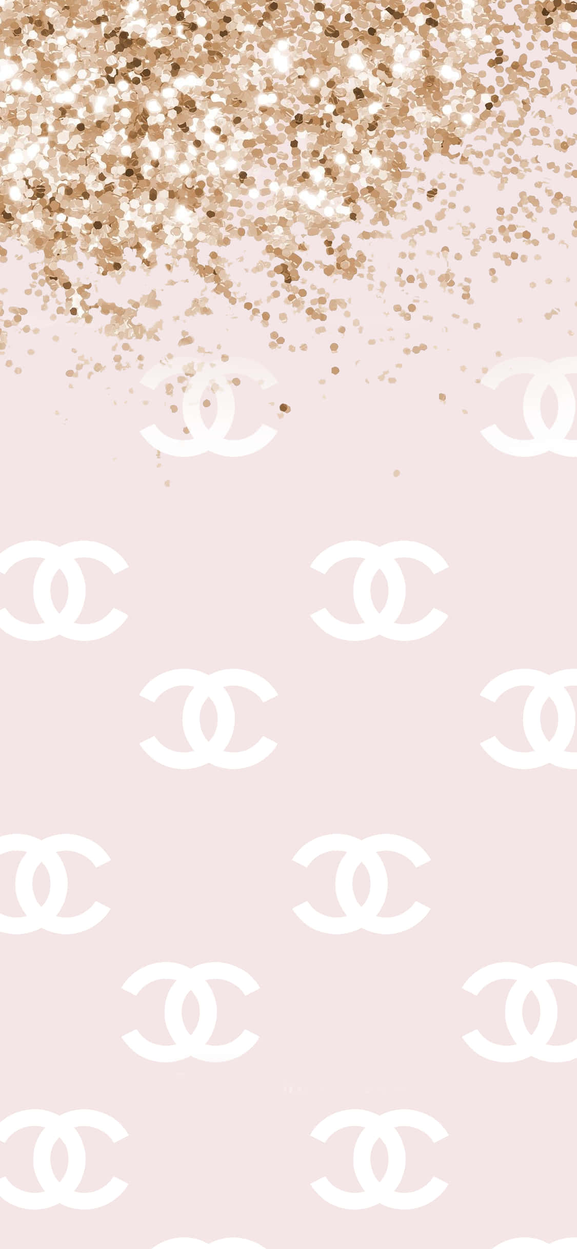 hình nền chanel lấp lánh - hồng và vàng Hình nền