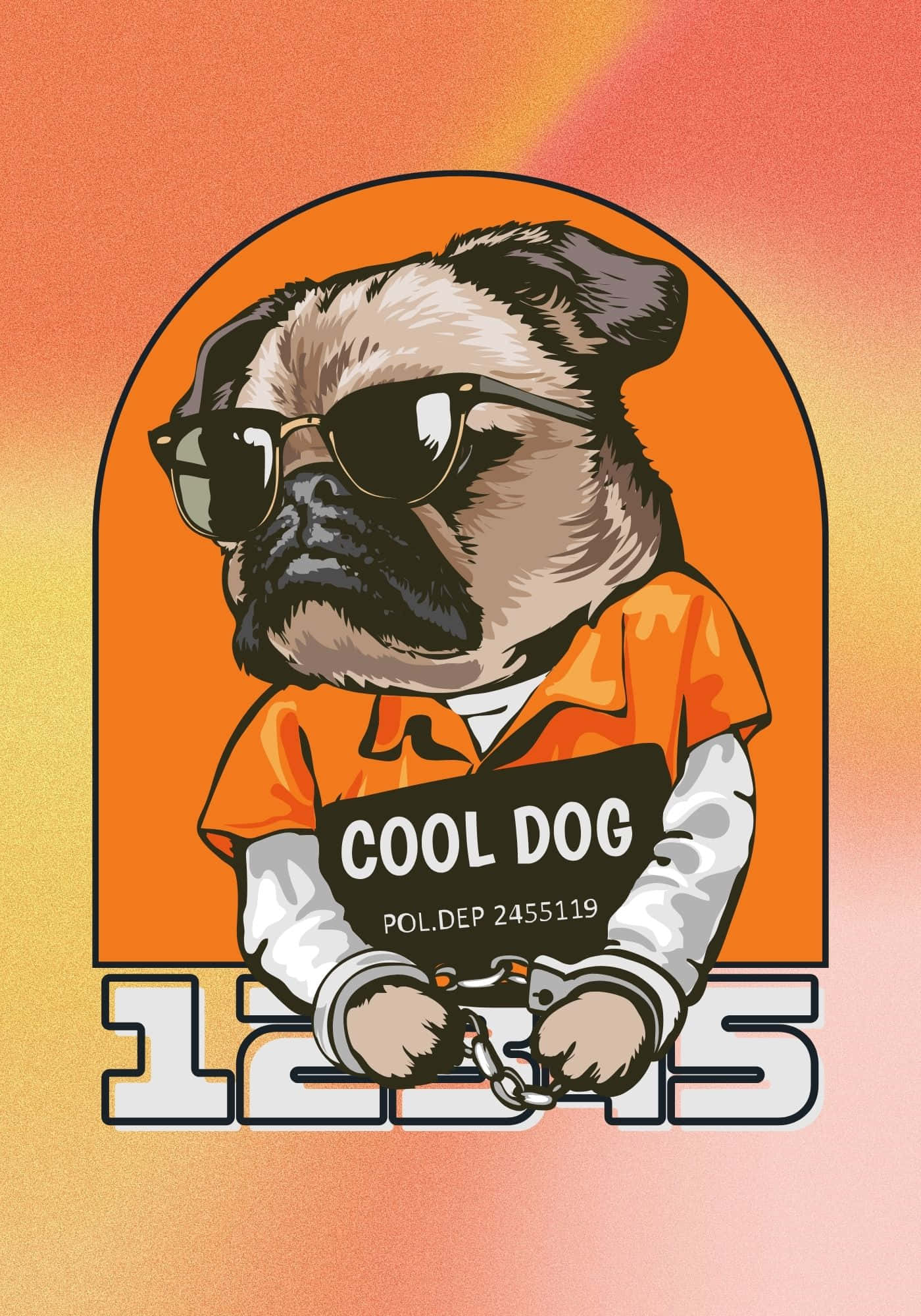 Hình nền chó pug màu cam ngầu Hình nền