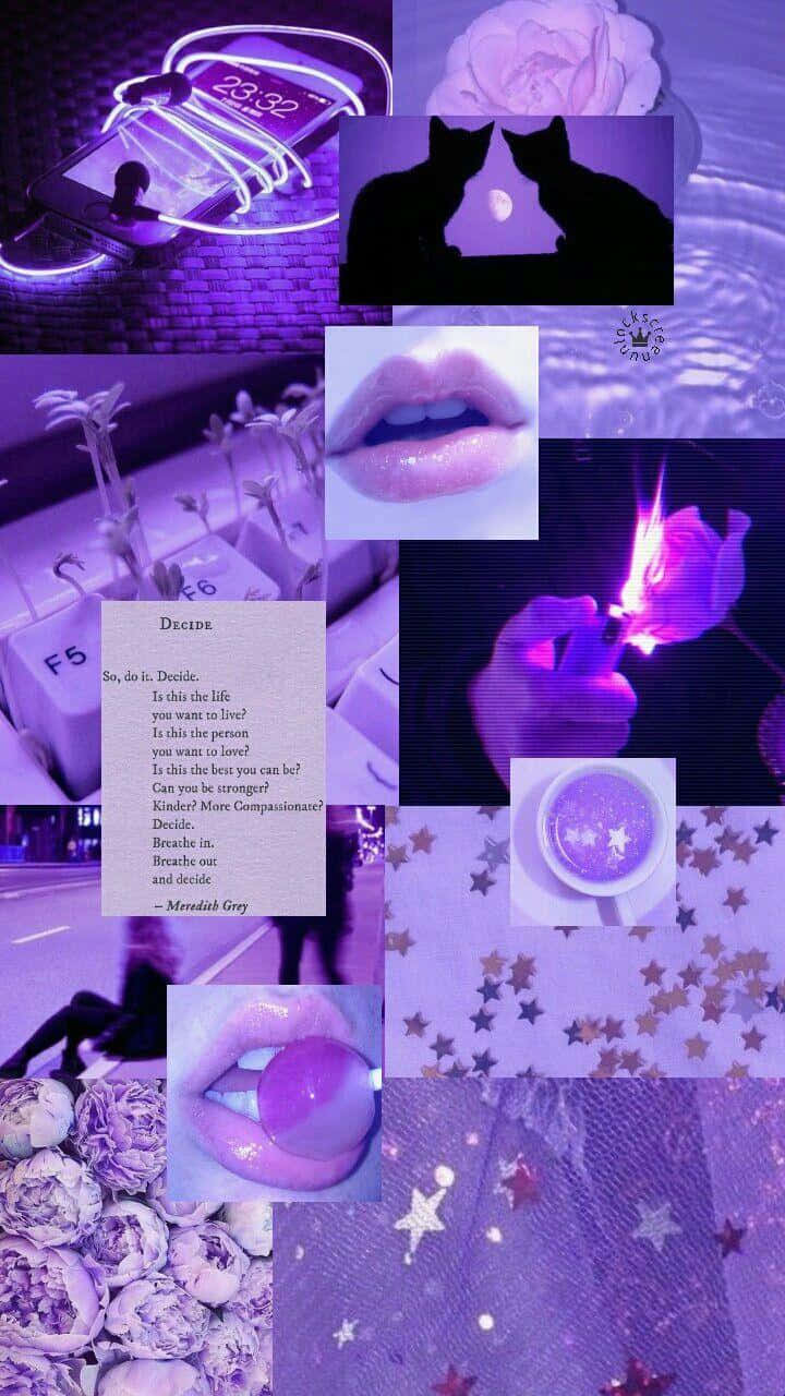 Hình nền Collage màu oải hương pastel tím thẩm mỹ Hình nền