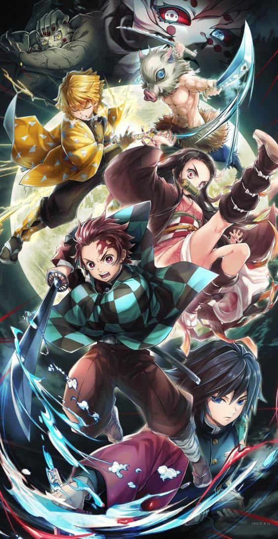 Hình nền Demon Slayer mạnh mẽ cho iPhone Hình nền