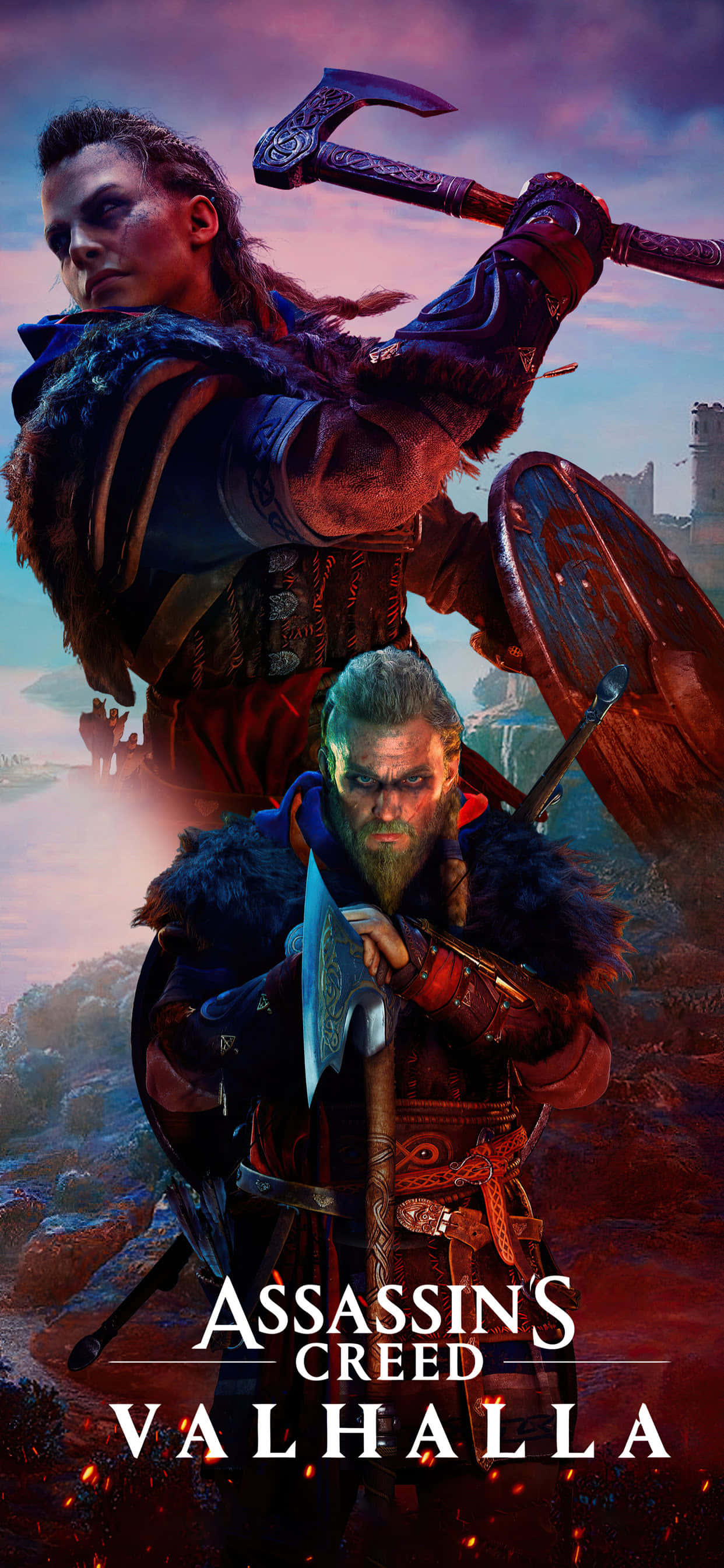 Hình nền Digital Key Art iPhone XS Max Assassin's Creed Valhalla Hình nền