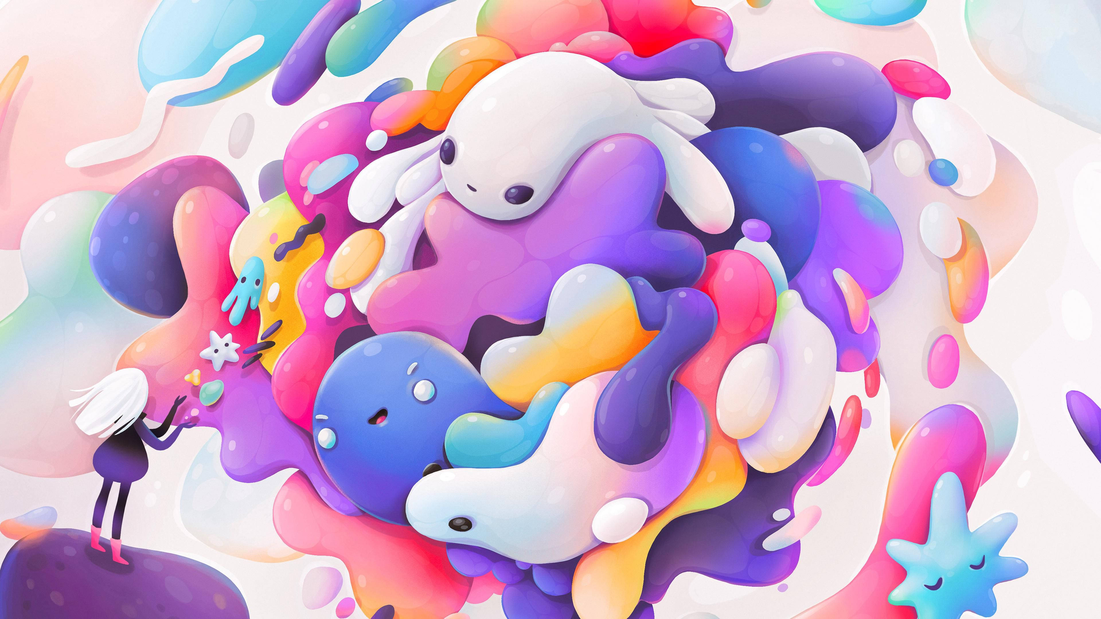 Hình nền Doodle 4K đầy màu sắc Hình nền