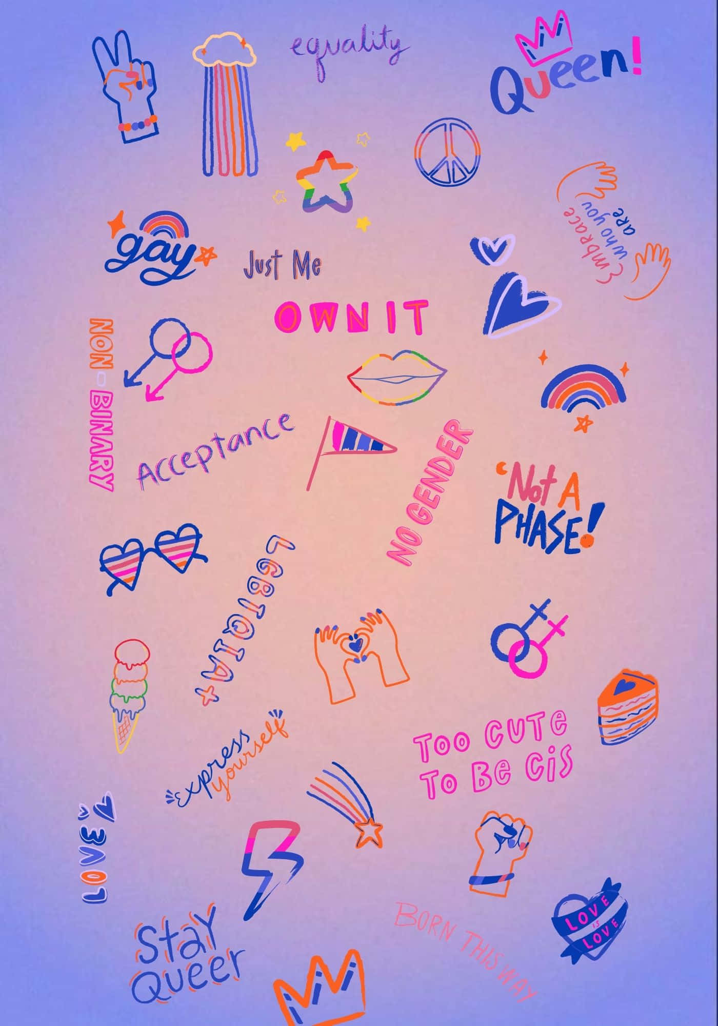 Hình nền Doodle Tự hào LGBT Ngầu Hình nền