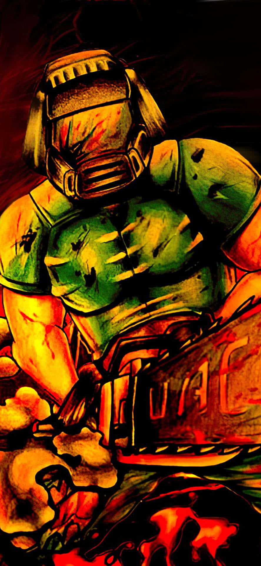 Hình nền game thủ Doom Guy Pixel 3XL Doom Eternal Hình nền