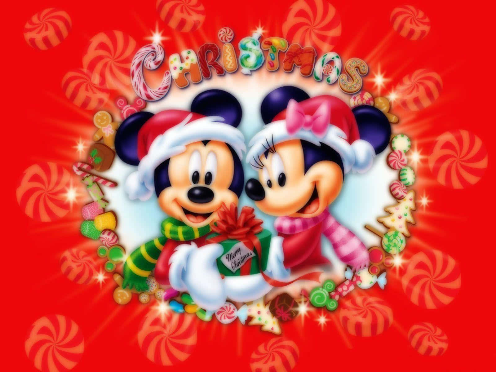 Hình nền Giáng sinh Mickey và Minnie Mouse Hình nền