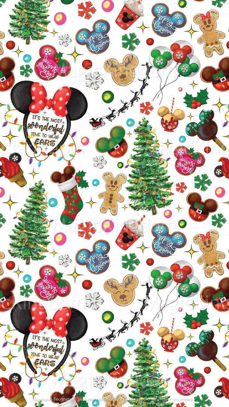 Hình nền Giáng sinh iPhone dễ thương với các nhân vật Disney Hình nền