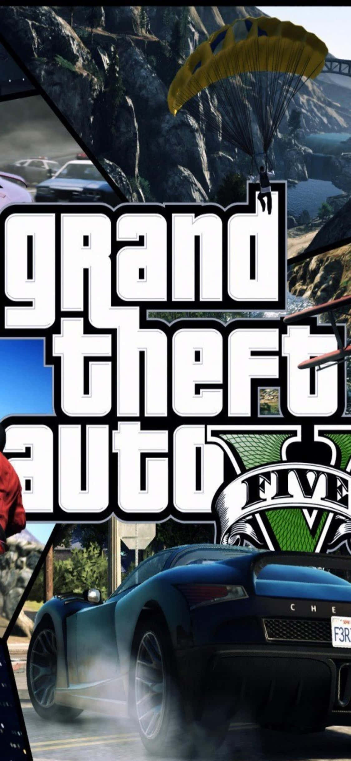 Hình nền Grand Theft Auto V iPhone X với các phương tiện Hình nền