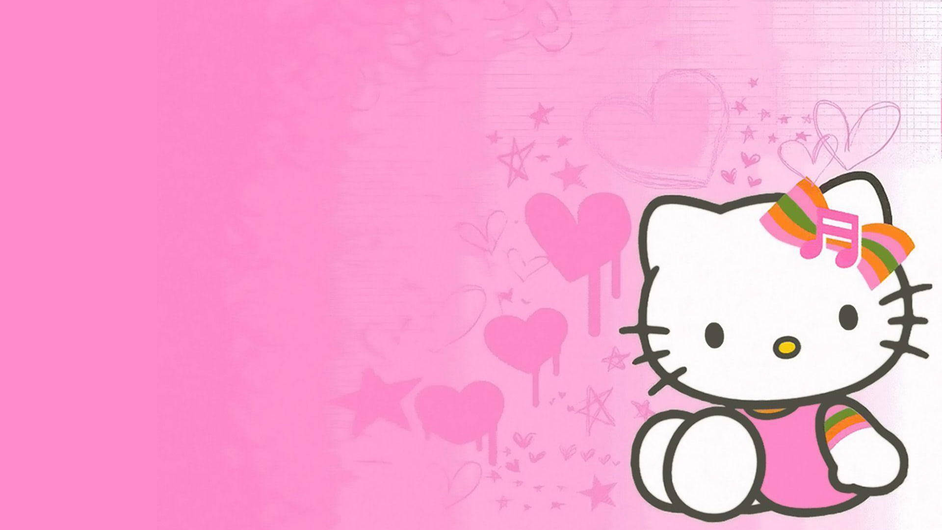 Hình nền Hello Kitty màu hồng rực rỡ Hình nền