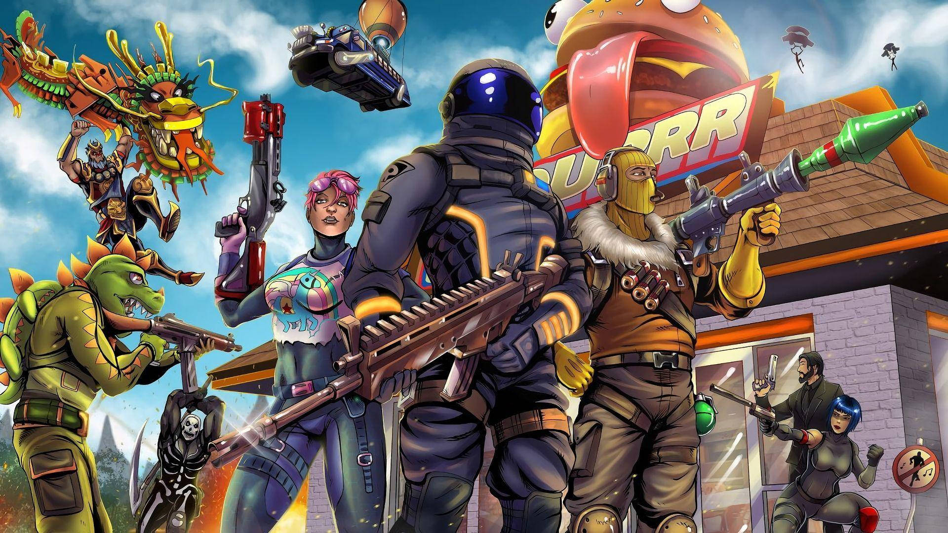Hình nền hoạt hình Fortnite ngầu Hình nền