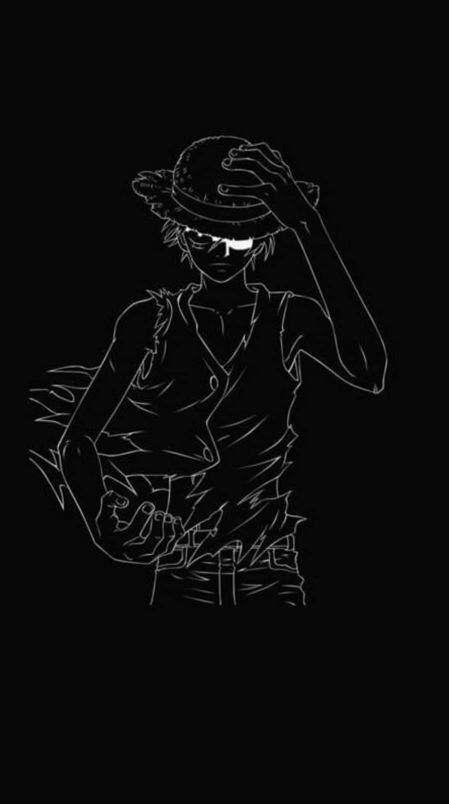 Hình Nền Điện Thoại Luffy Phác Họa Đen Trắng Hình nền
