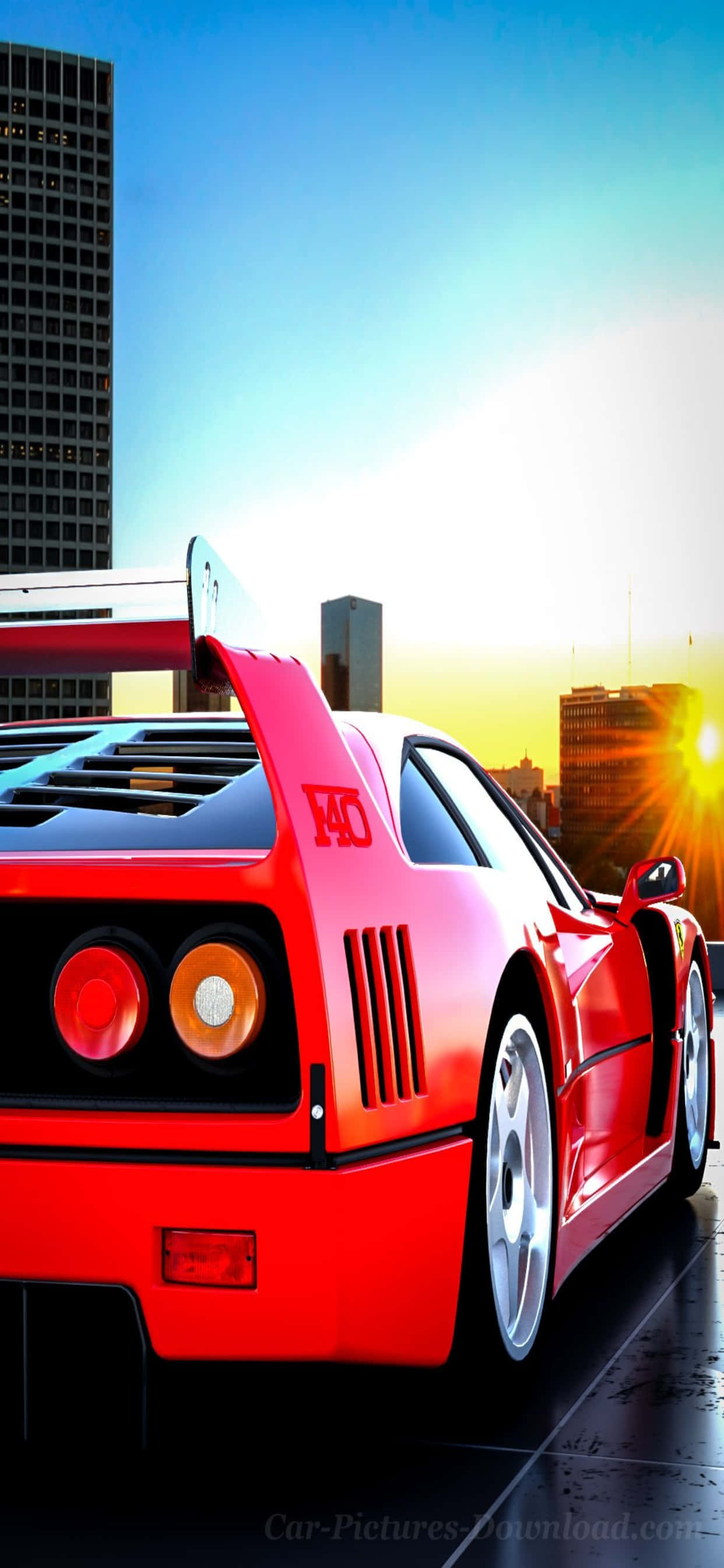Hình nền iPhone Xs Max Ferrari Bản Vẽ Ferrari F40 Đỏ Hình nền