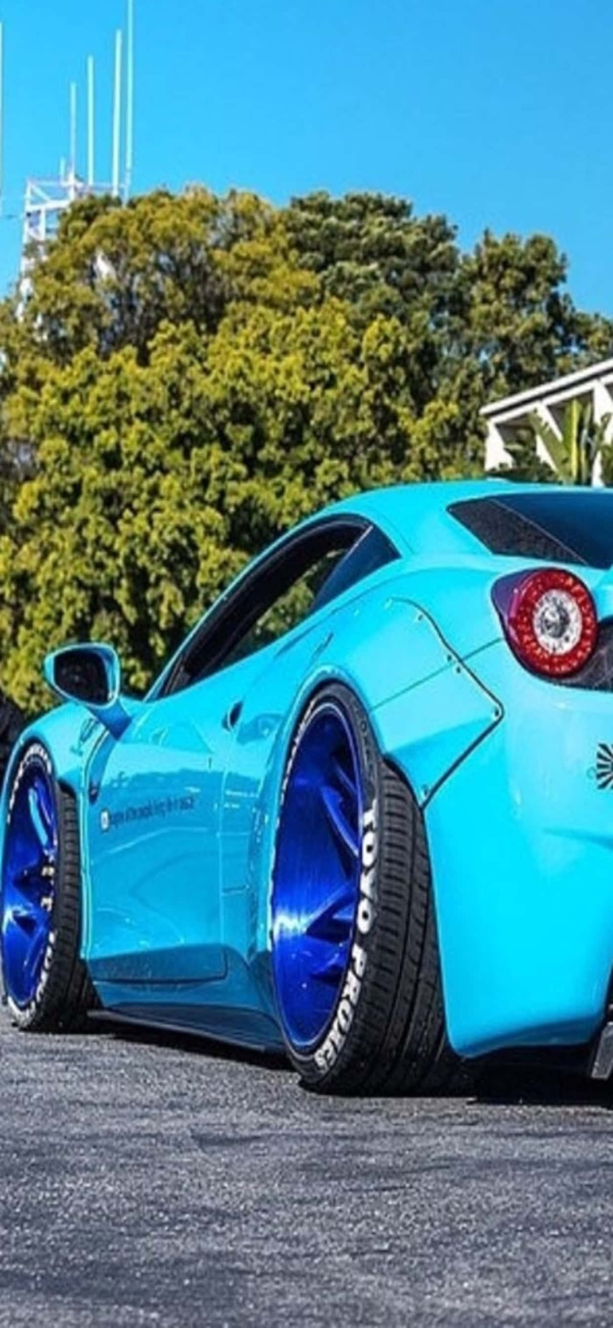 iPhone Xs Max Ferrari Nền Xanh Nhạt Ferrari 458 Hình nền