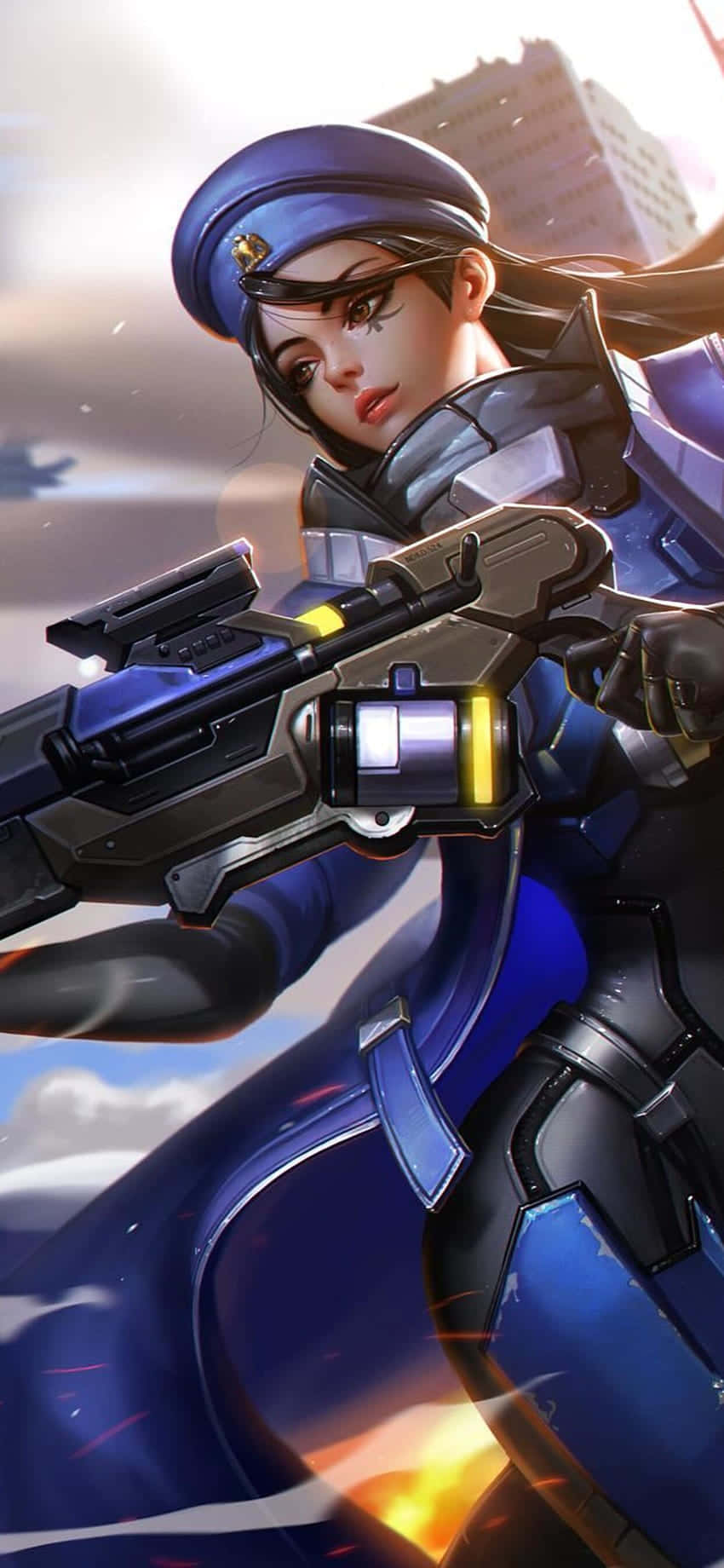 Hình nền iPhone Xs Max Overwatch Đại úy Ana Chiến đấu Hình nền