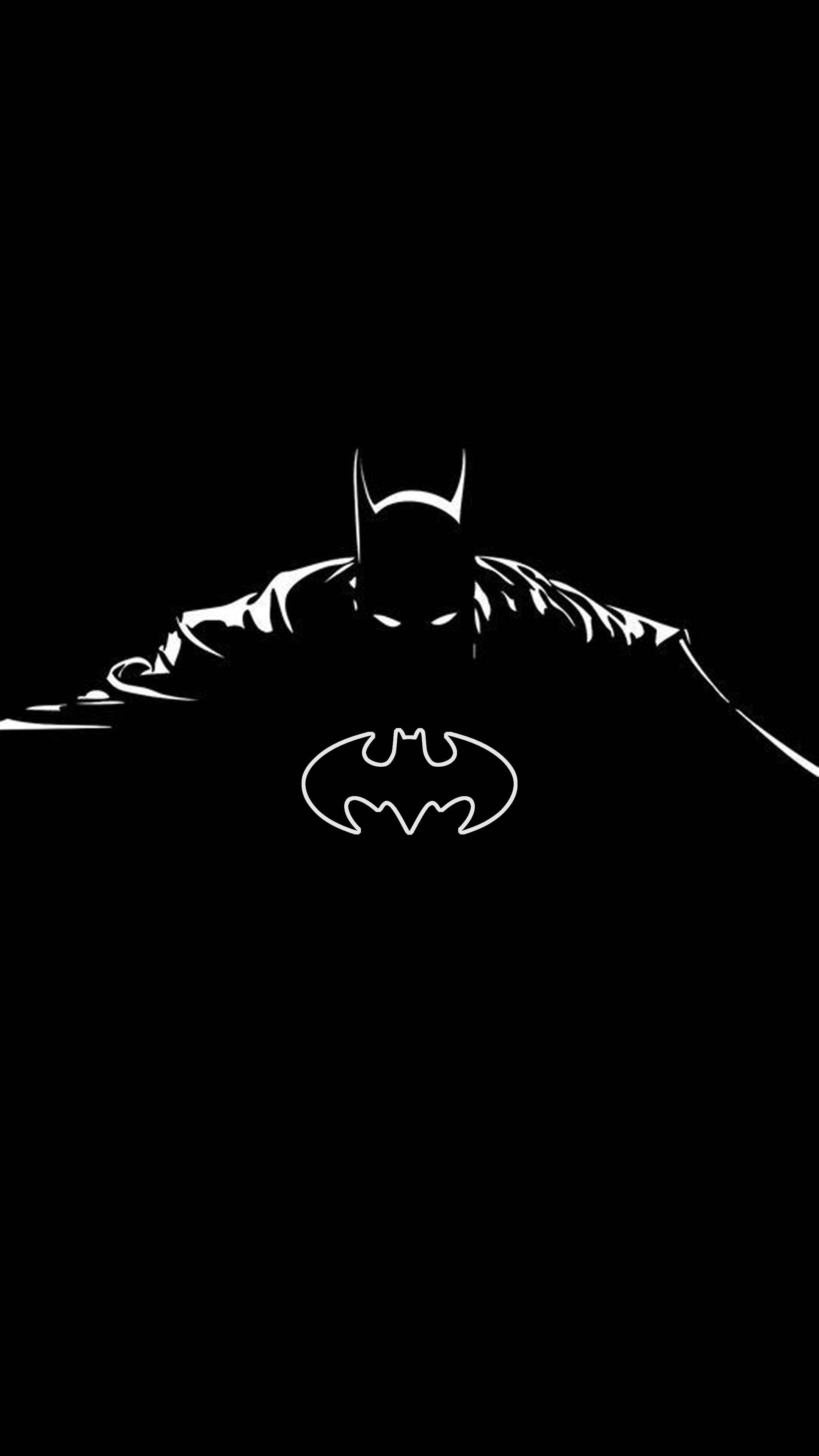 Hình nền iPhone biểu tượng Batman bóng đen Hình nền