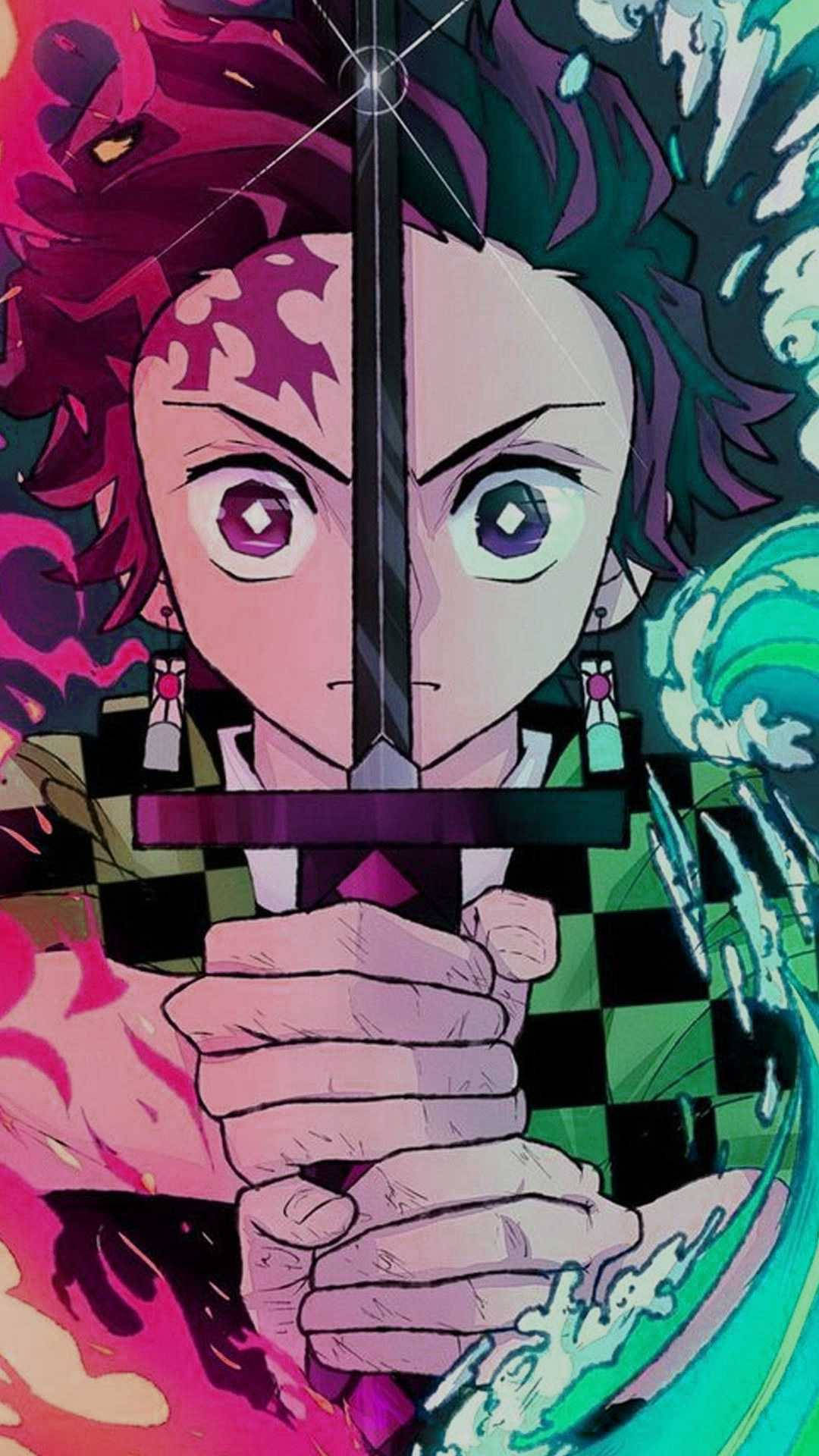 Hình nền iPhone Dấu ấn trên trán Tanjiro - Demon Slayer Hình nền