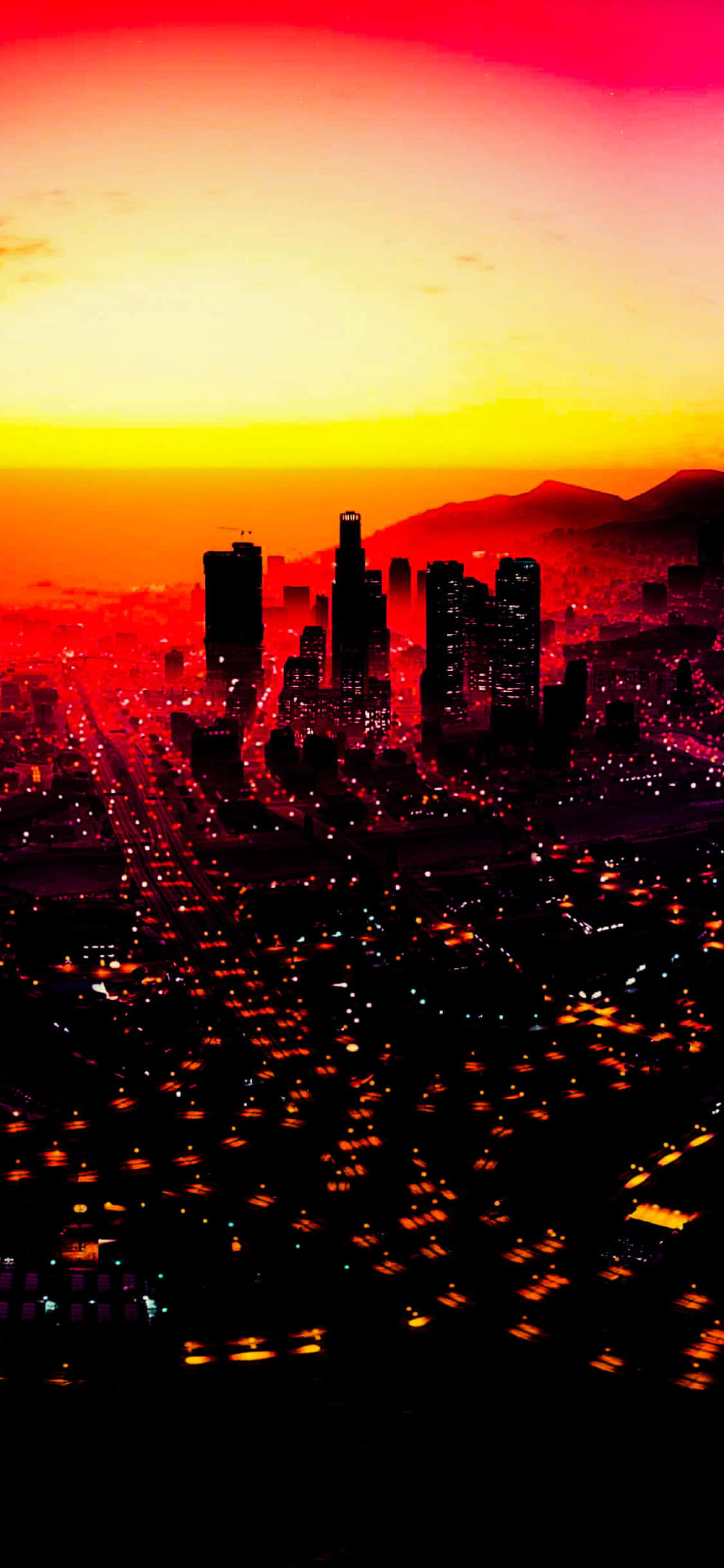 Hình nền iPhone X Grand Theft Auto V Hoàng hôn đỏ Hình nền