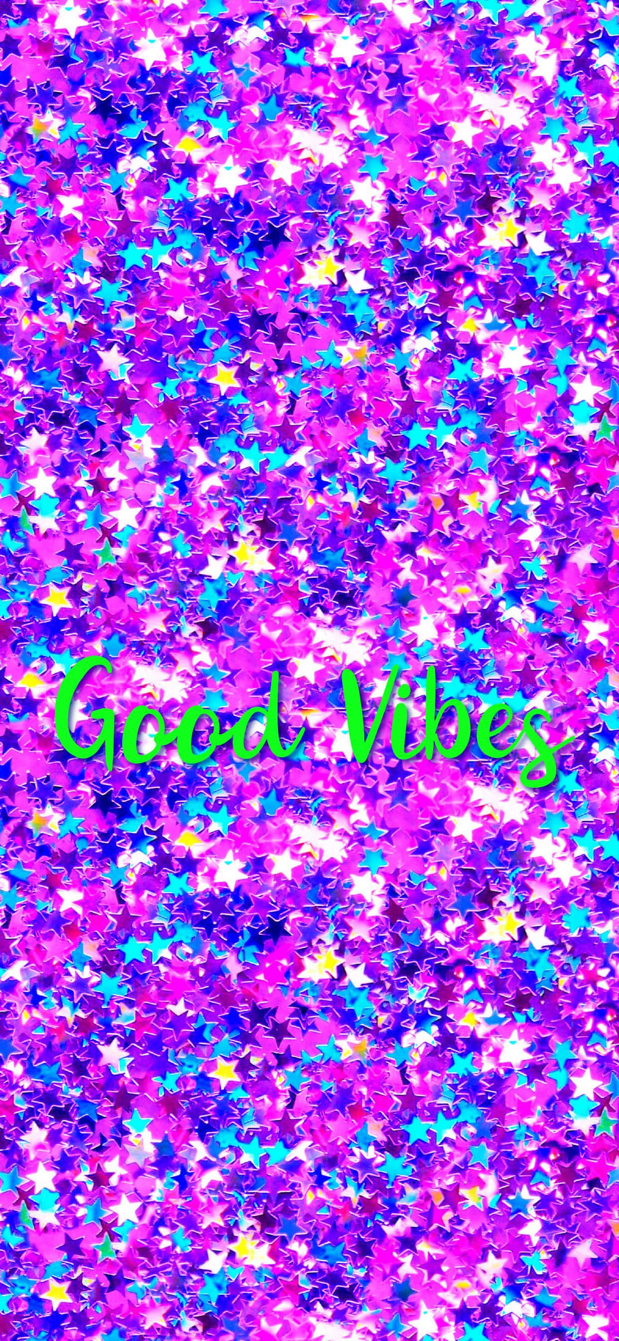 Hình nền iPhone Good Vibes với hạt sequin hình sao Hình nền