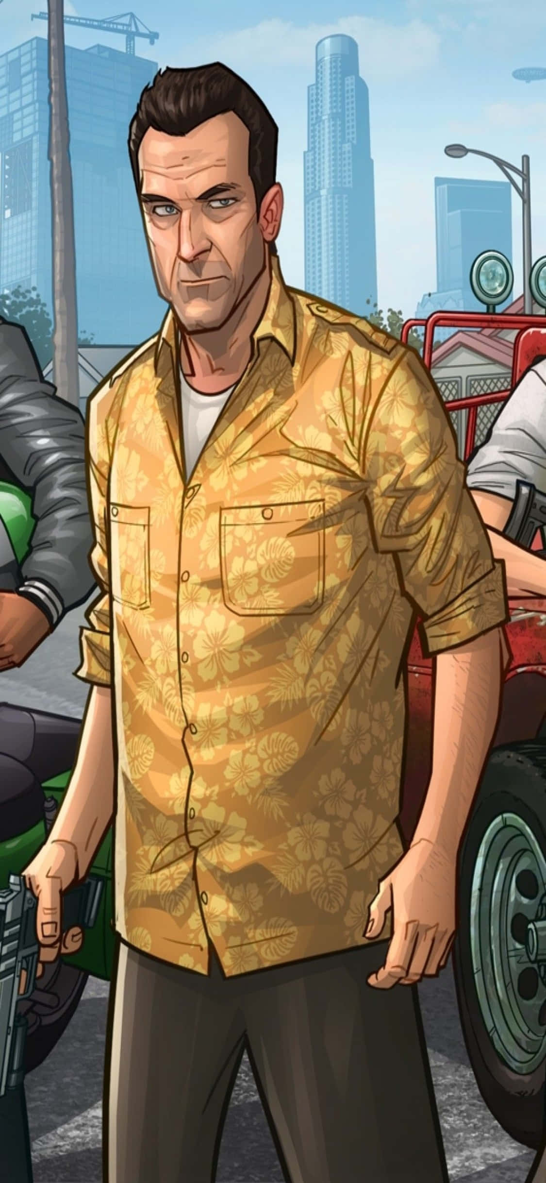 Hình nền iPhone X Grand Theft Auto V Michael mặc áo polo Hình nền
