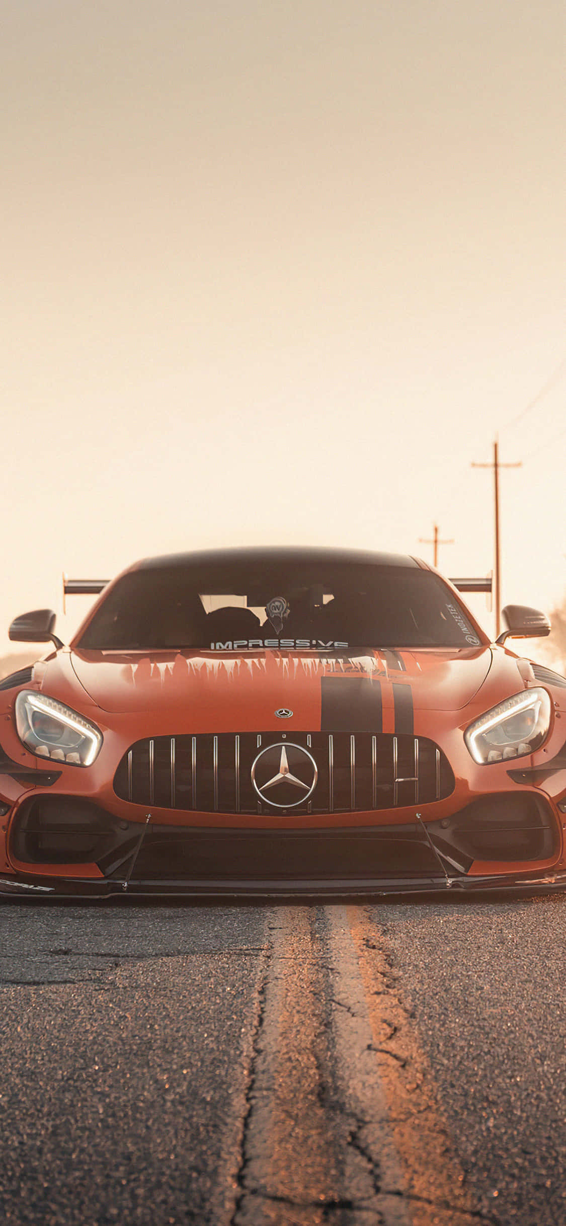 Hình nền iPhone X Amg Gt-r Mặt trước màu cam AMG GT Hình nền