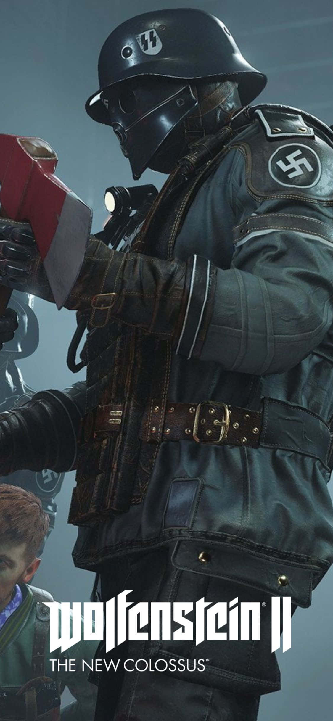 Hình nền áp phích cảnh con tin Wolfenstein Ii cho iPhone Xs Hình nền