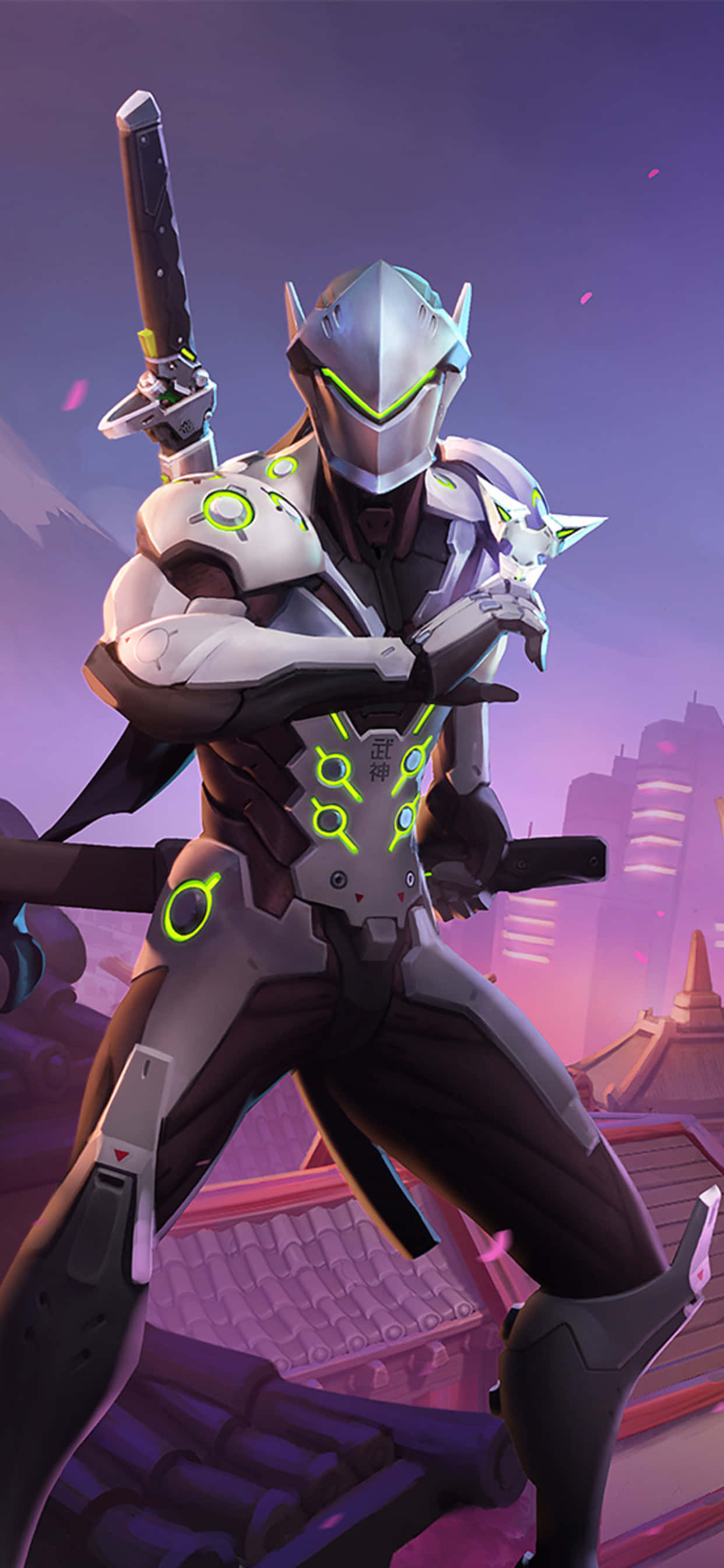 Hình nền iPhone Xs Max Overwatch Genji Bộ Đồ Trắng Hình nền