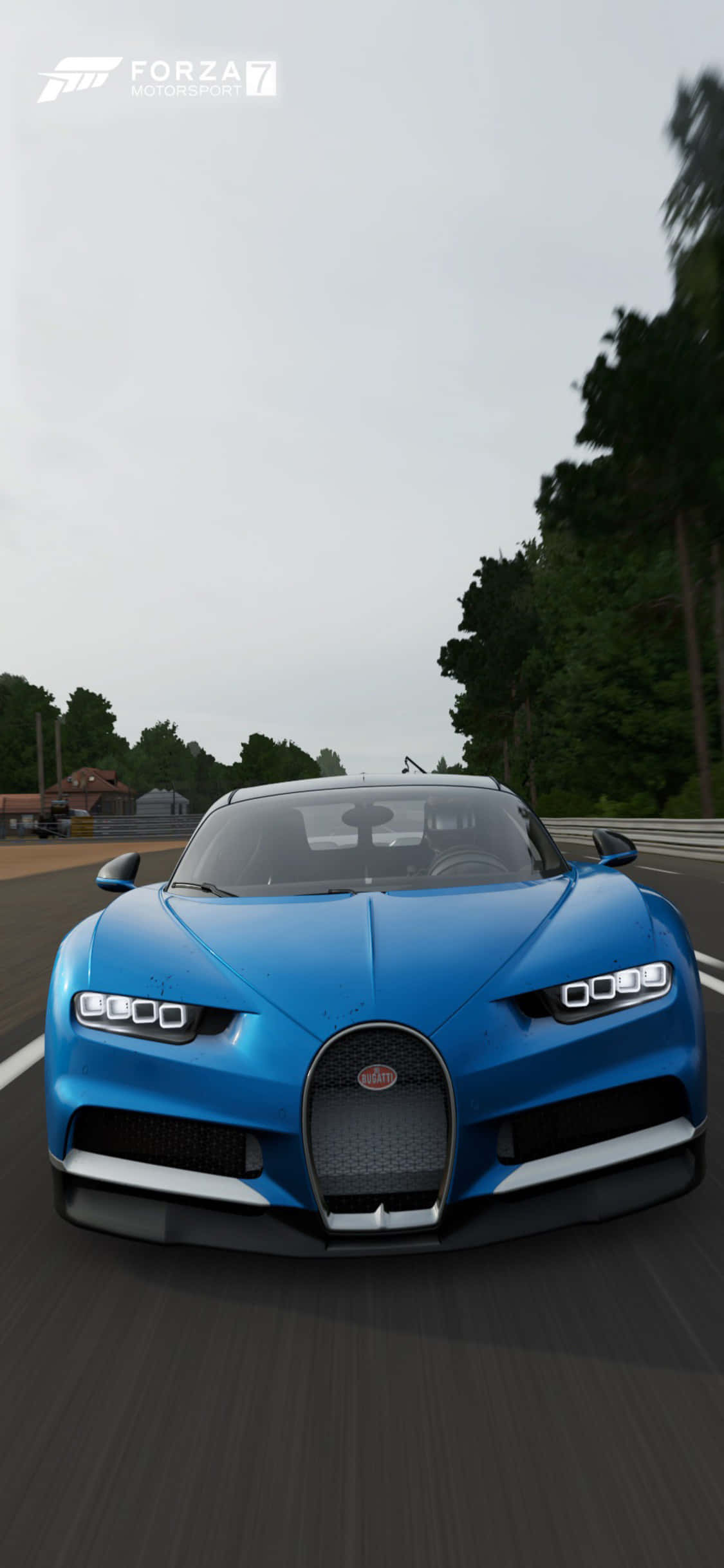 Hình nền iPhone X Forza Motorsport 7 với xe Bugatti Chiron xanh Hình nền