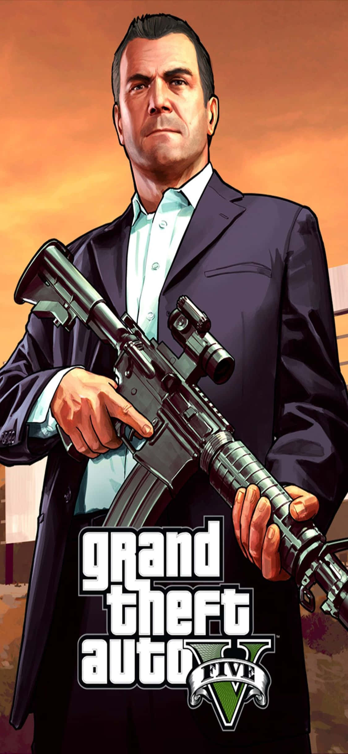 Hình nền iPhone X Grand Theft Auto V Súng & Michael Hình nền